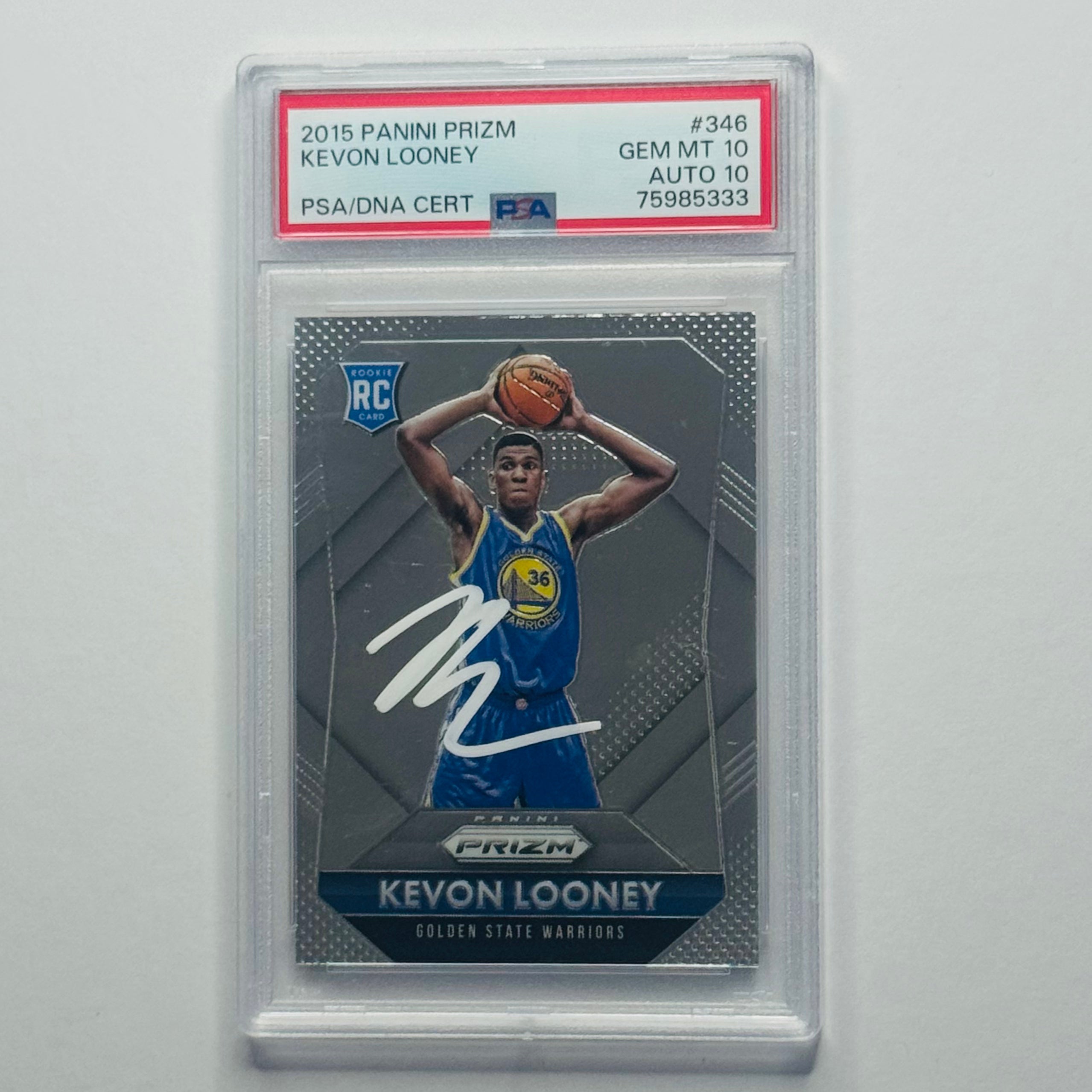 2015 Kevon Looney- Panini Prizm Auto RC #246 (PSA 10/10)