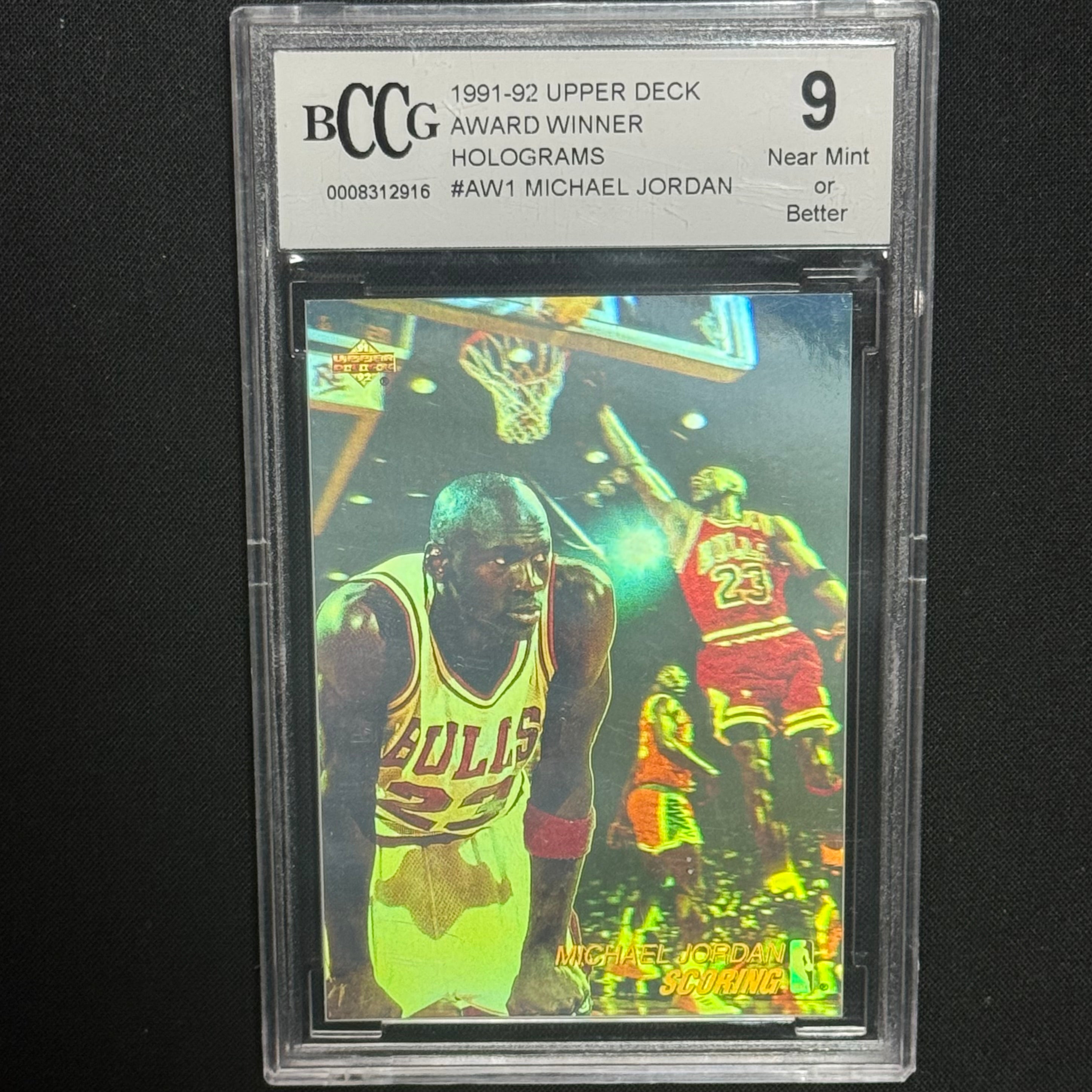 Michael Jordan 1991-92 Upper Deck Award Winner Hologram #AW1 (BCCG 9)