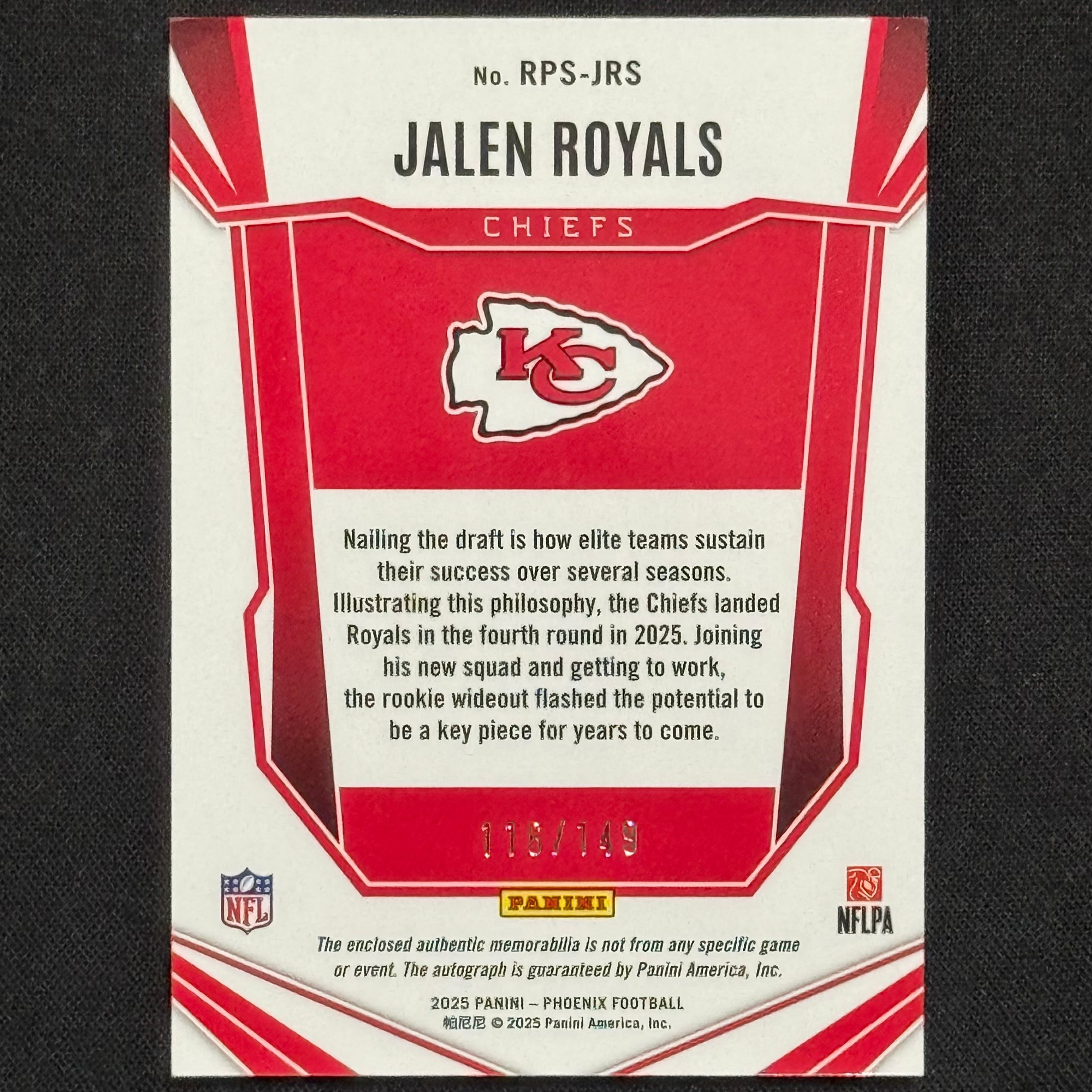 Jalen Royals 2025 Phoenix Silver #RPS-JRS RPA #/149