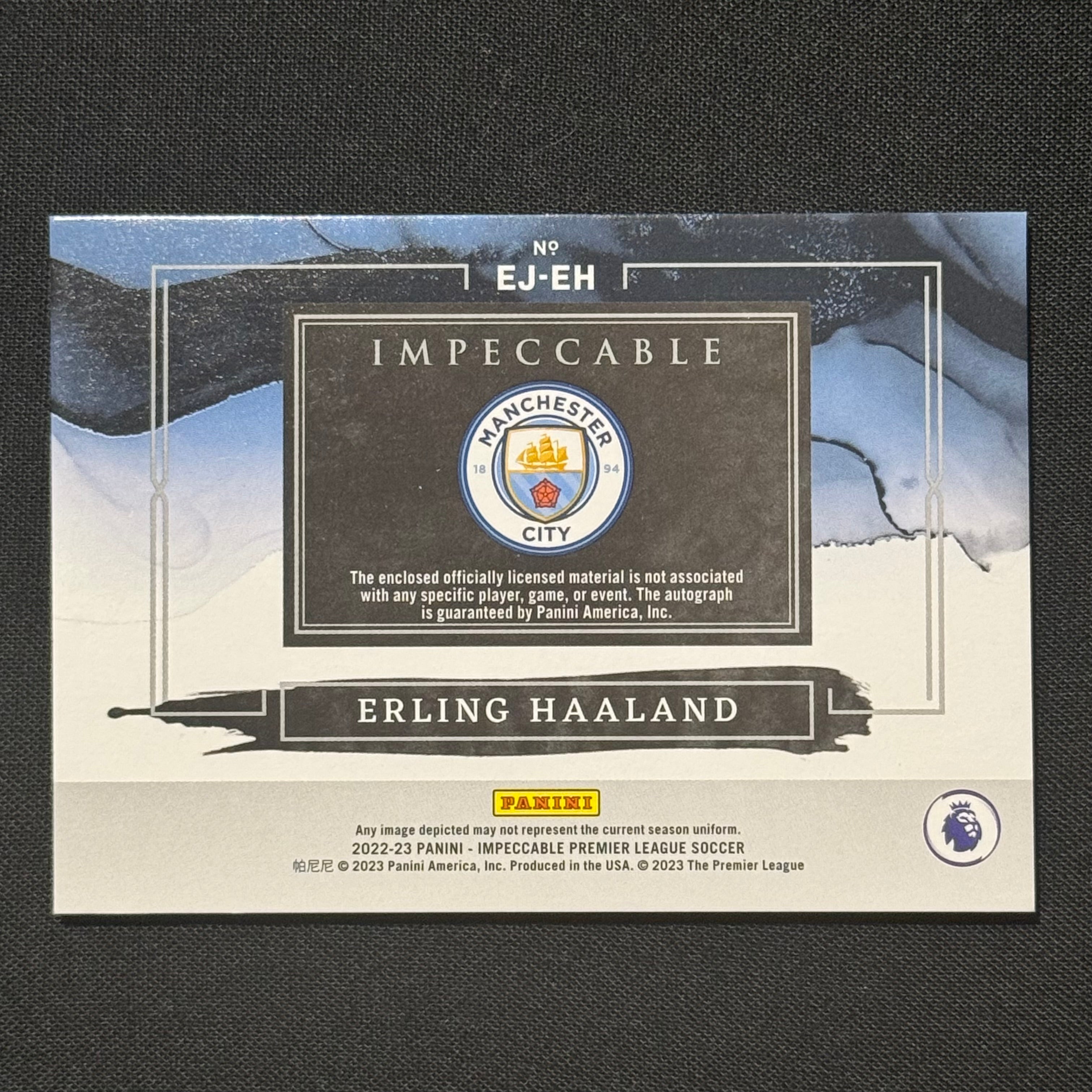 Erling Haaland 2022-23 Panini Impeccable English Premier League Elegance Jersey Autographs Ruby #16 #1/1