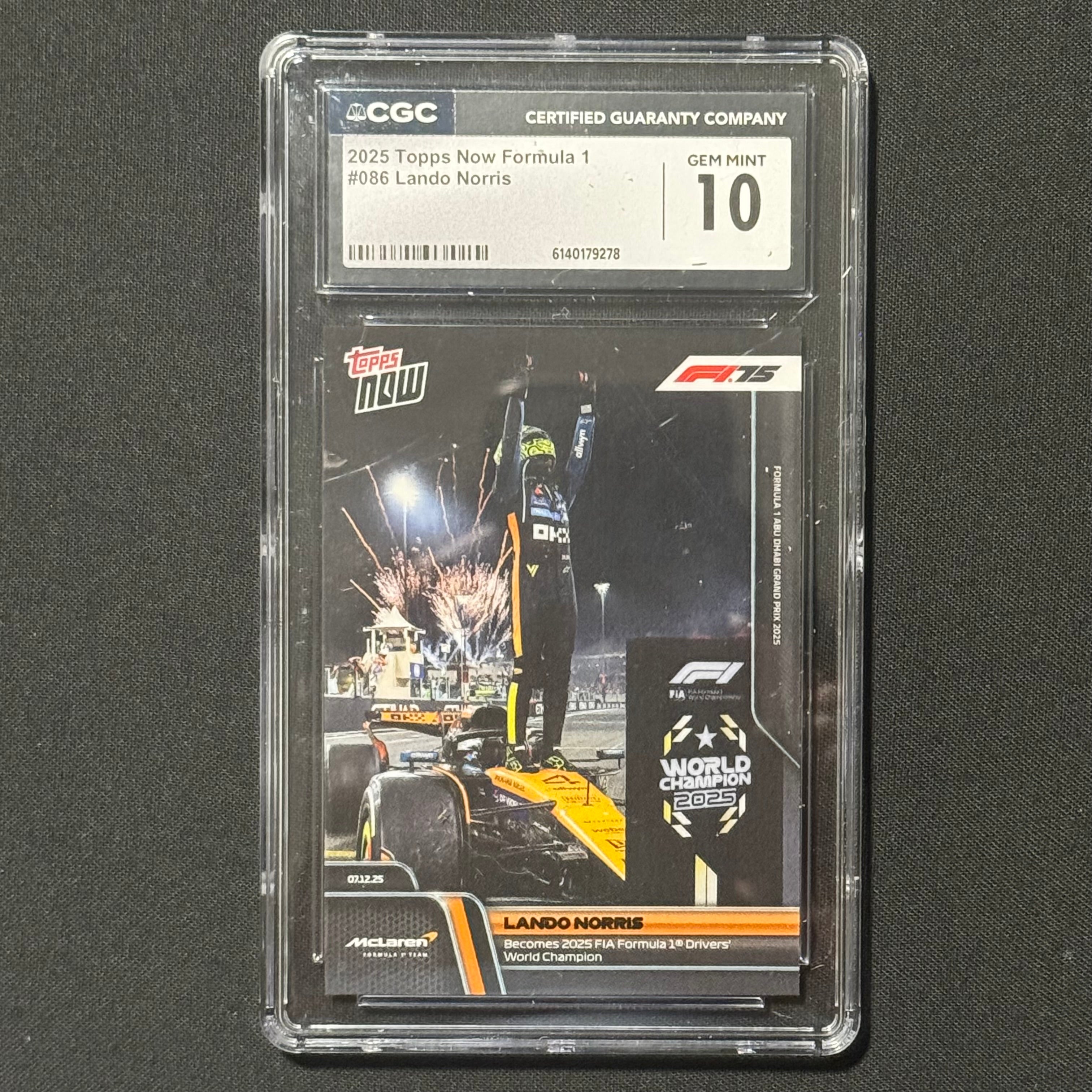 Lando Norris 2025 Topps Now Formula 1 #086 (CGC 10)