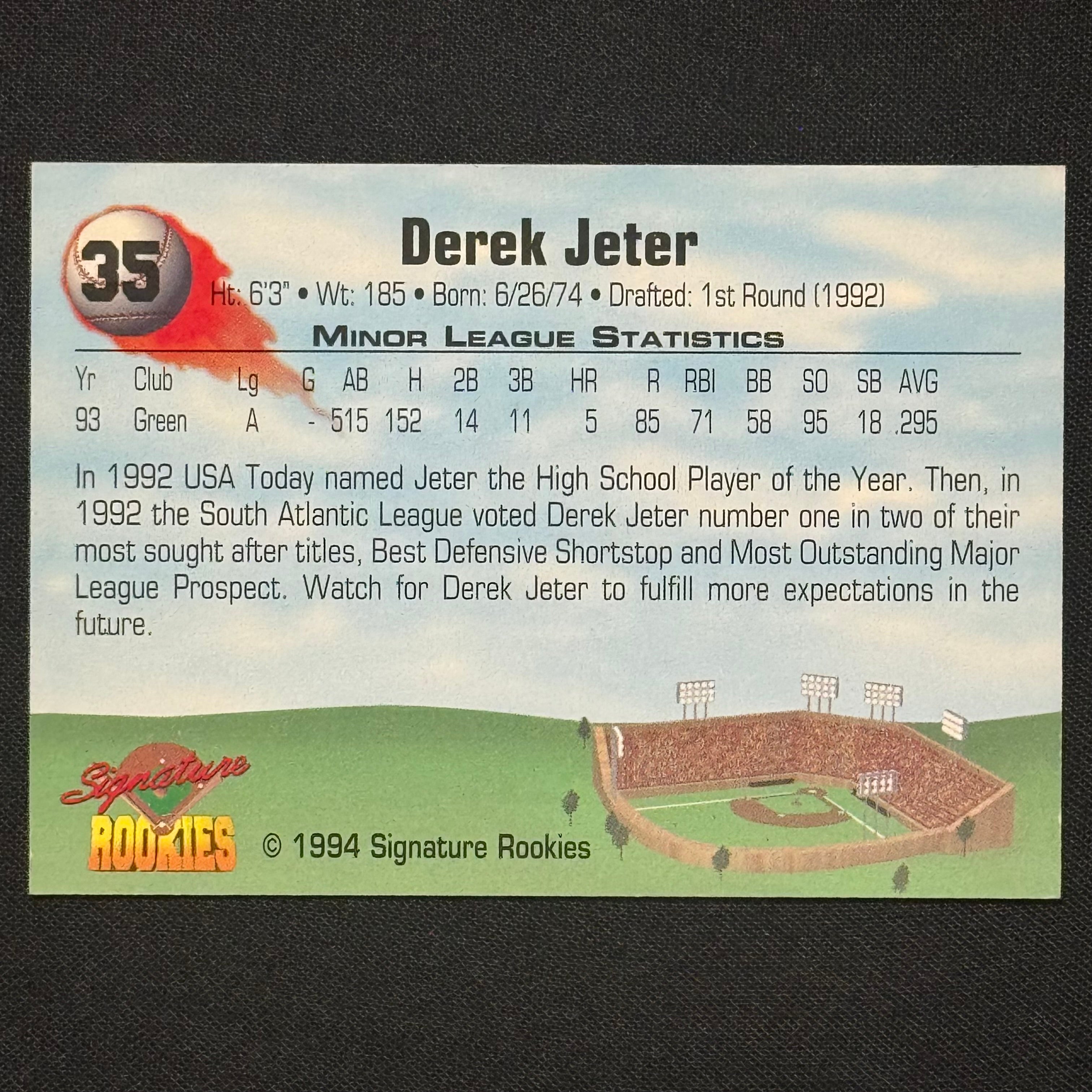 Derek Jeter 1994 Signature Rookies Signatures #35 RC #5790/8650