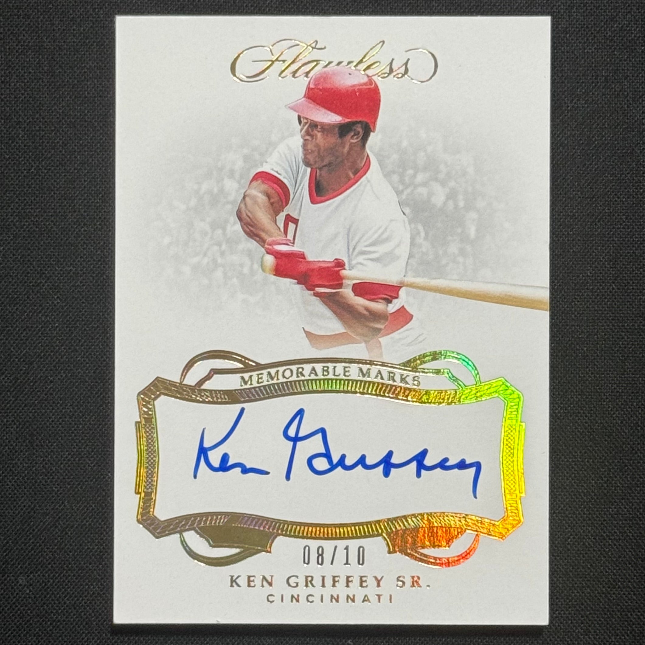 Ken Griffey Sr. 2019 Panini Flawless Gold Memorable Marks #MM-KGS Auto #/10