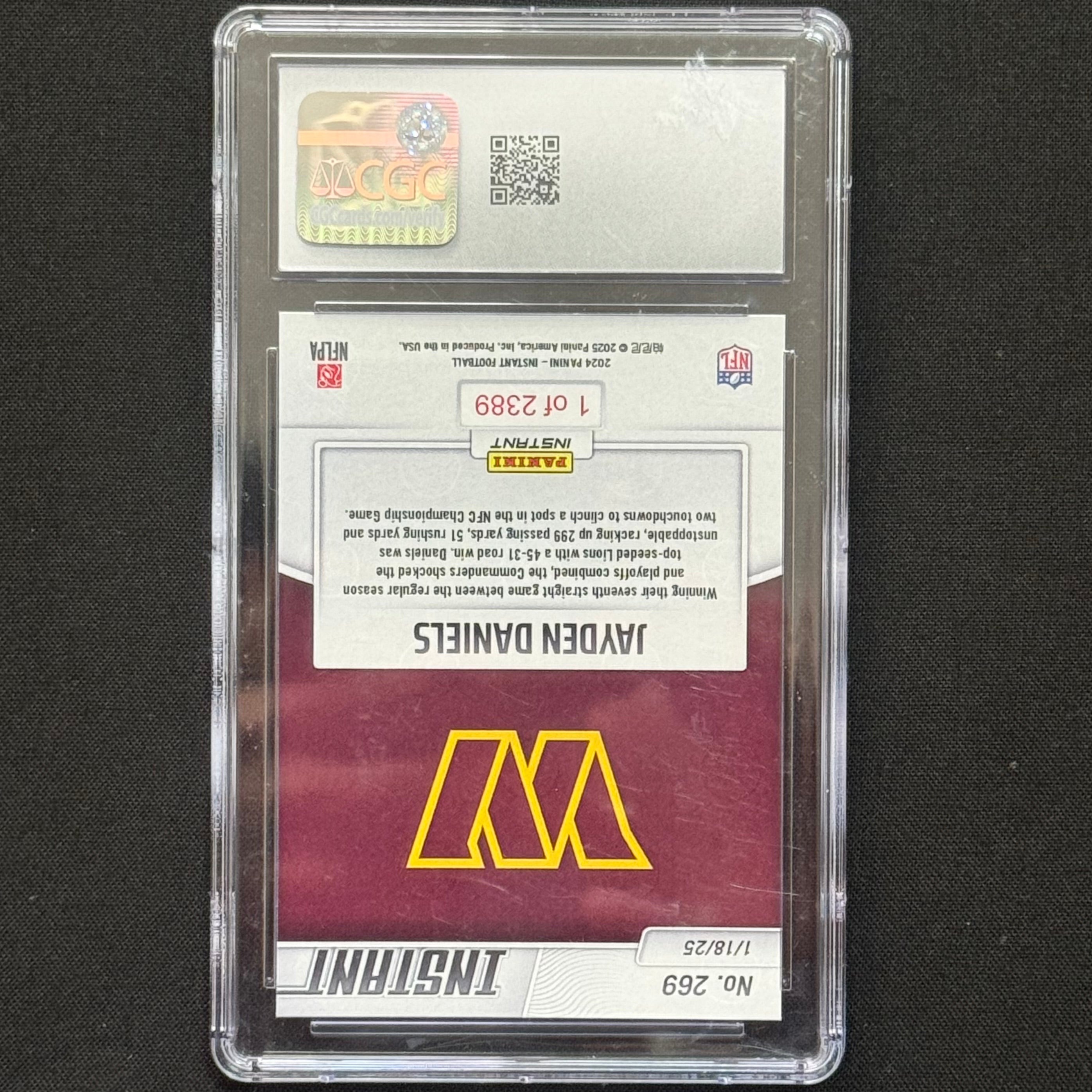 Jayden Daniels 2024 Panini Instant #269 #/2389 (CGC 9)