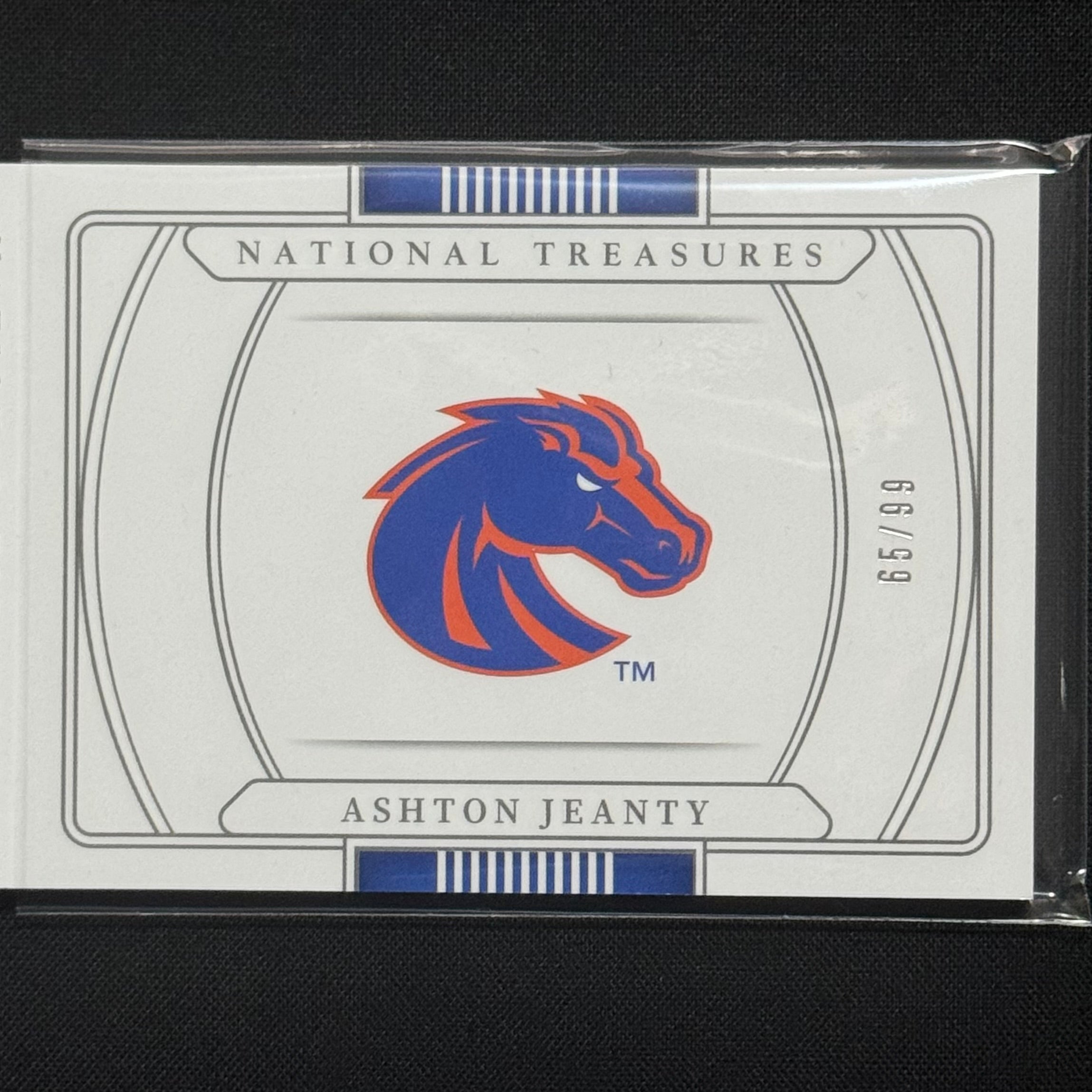 Ashton Jeanty 2025 Panini National Treasures Collegiate Booklet #CMSB-AJY RPA #/99