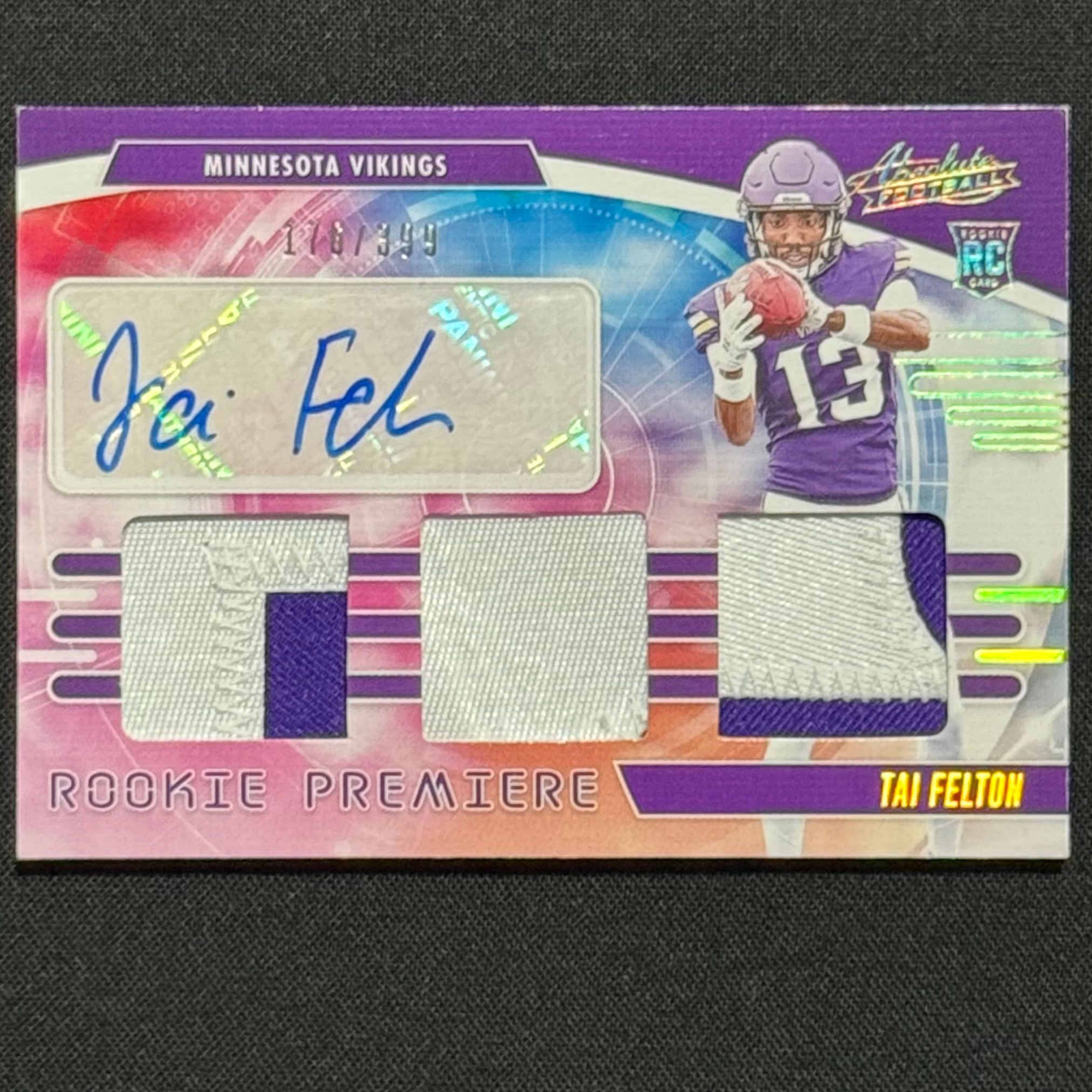 Tai Felton 2025 Panini Absolute Rookie Premier #RPM-TFN RPA #/399