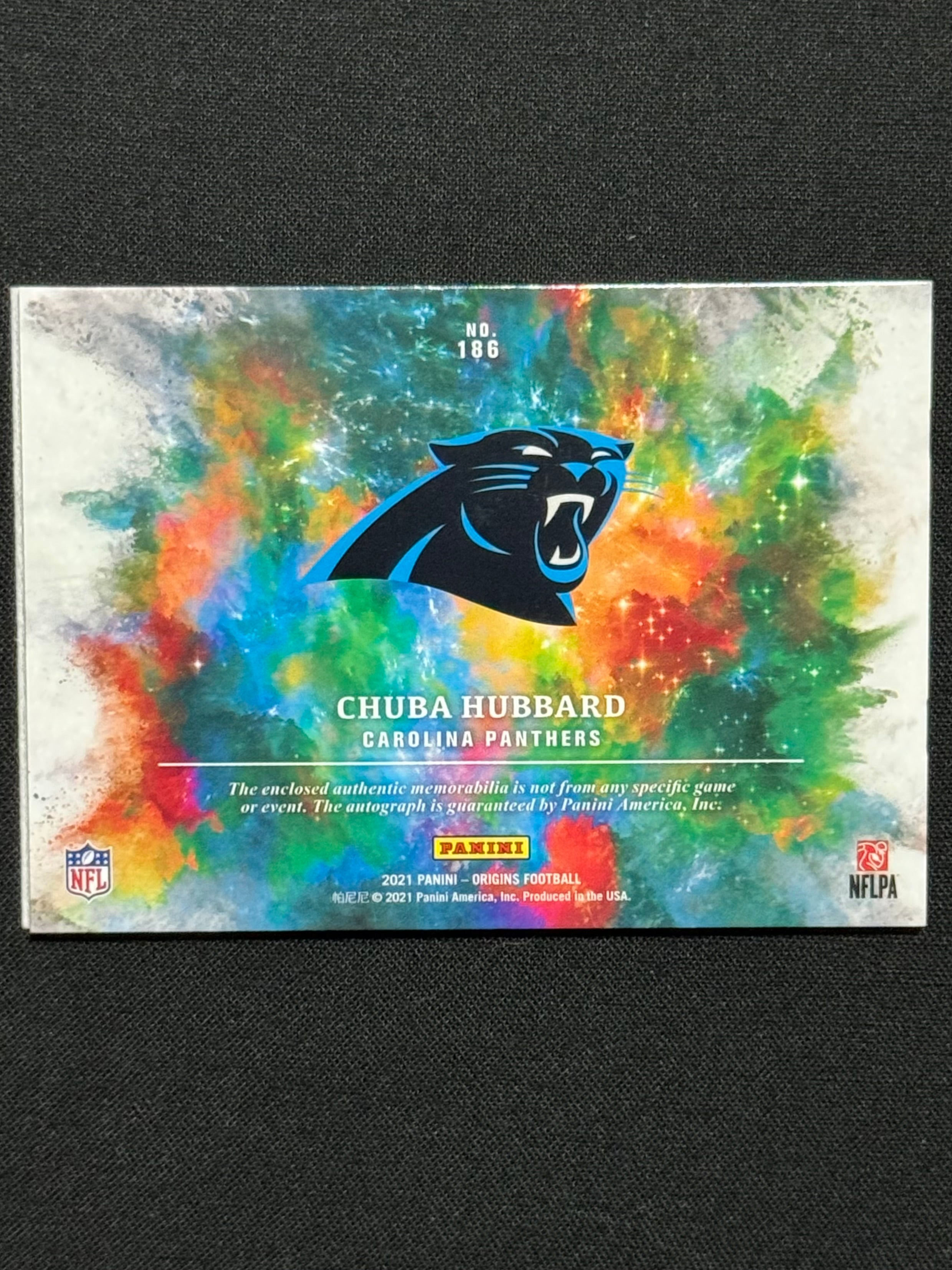 Chuba Hubbard 2021 Panini Origins #186 RPA