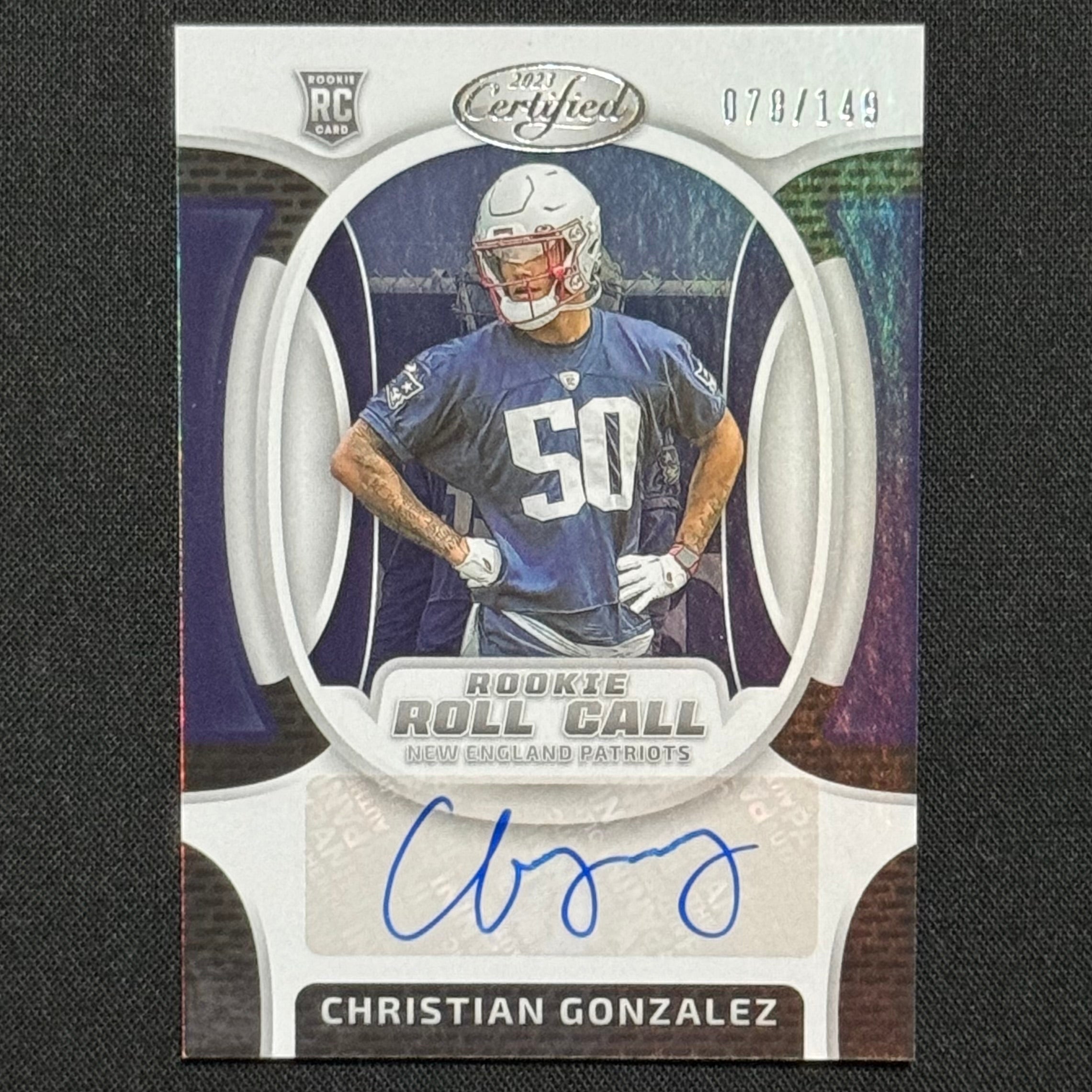 Christian Gonzalez 2023 Panini Certified Rookie Roll Call #RRCS-3 RPA #/149