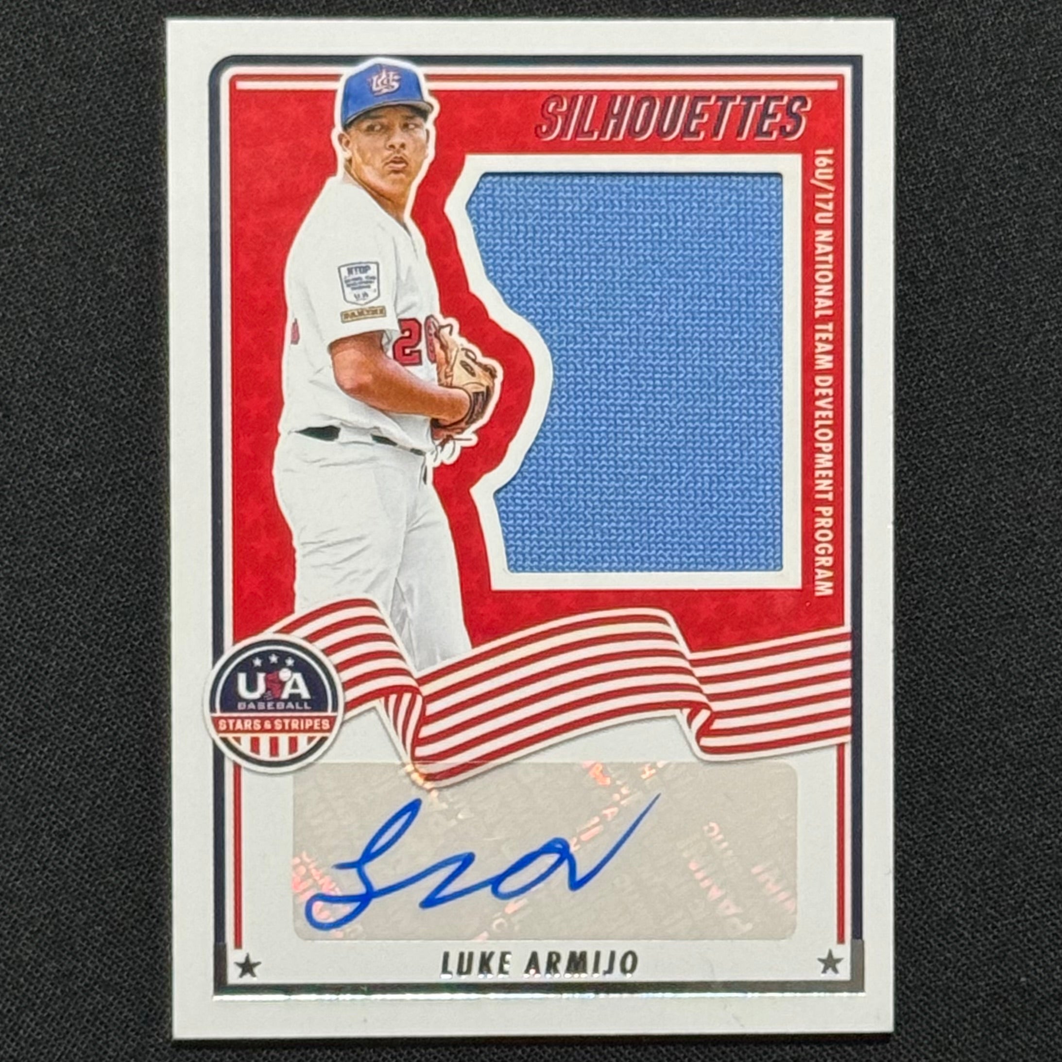 Luke Armijo 2025 Panini USA Stars & Stripes Silhouettes #USA-LA Patch Auto #/199