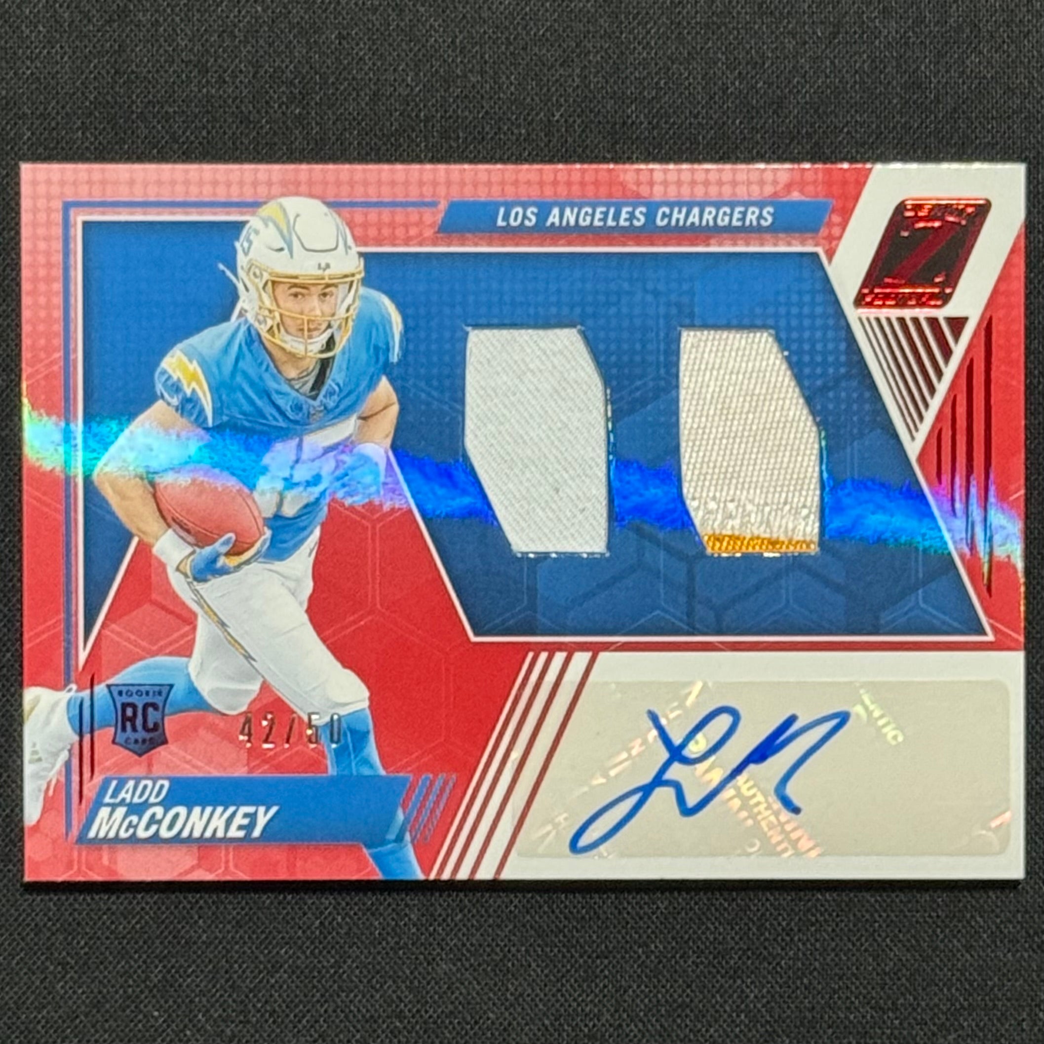 Ladd McConkey 2024 Panini Zenith Red #212 RPA #/50