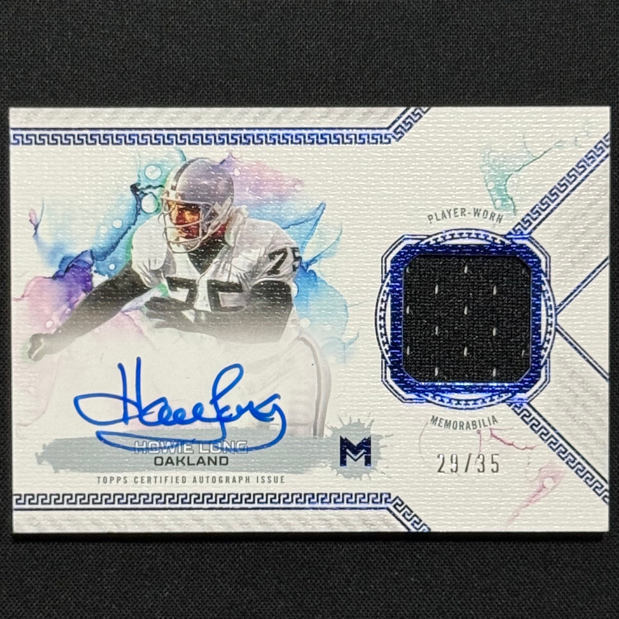 Howie Long 2024 Topps Motif #MRR-HL Patch Auto #/35