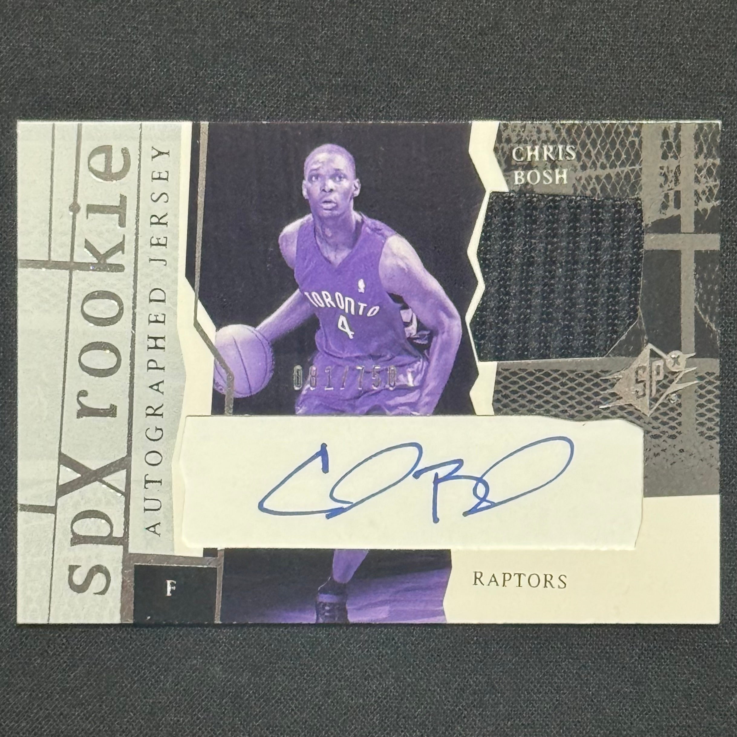 Chris Bosh 2003 Upper Deck SPX Rookie #154 RC Auto #/750