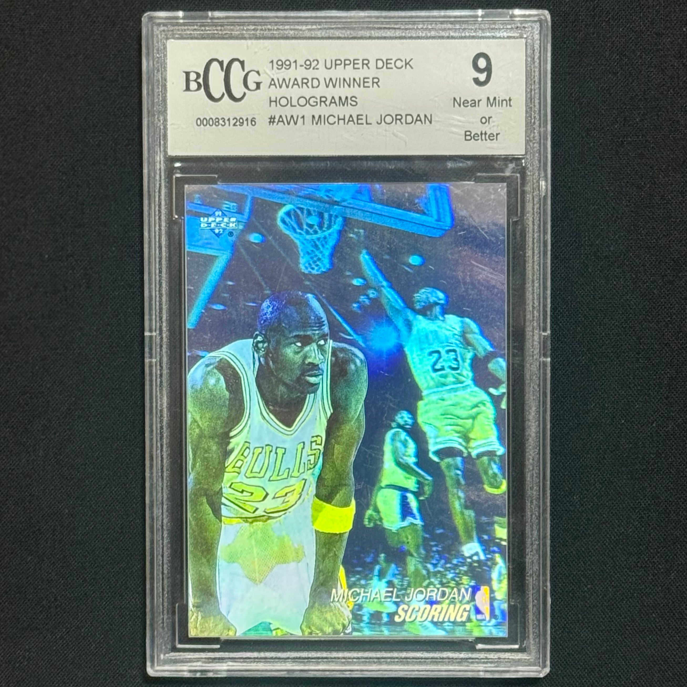 Michael Jordan 1991-92 Upper Deck Award Winner Hologram #AW1 (BCCG 9)