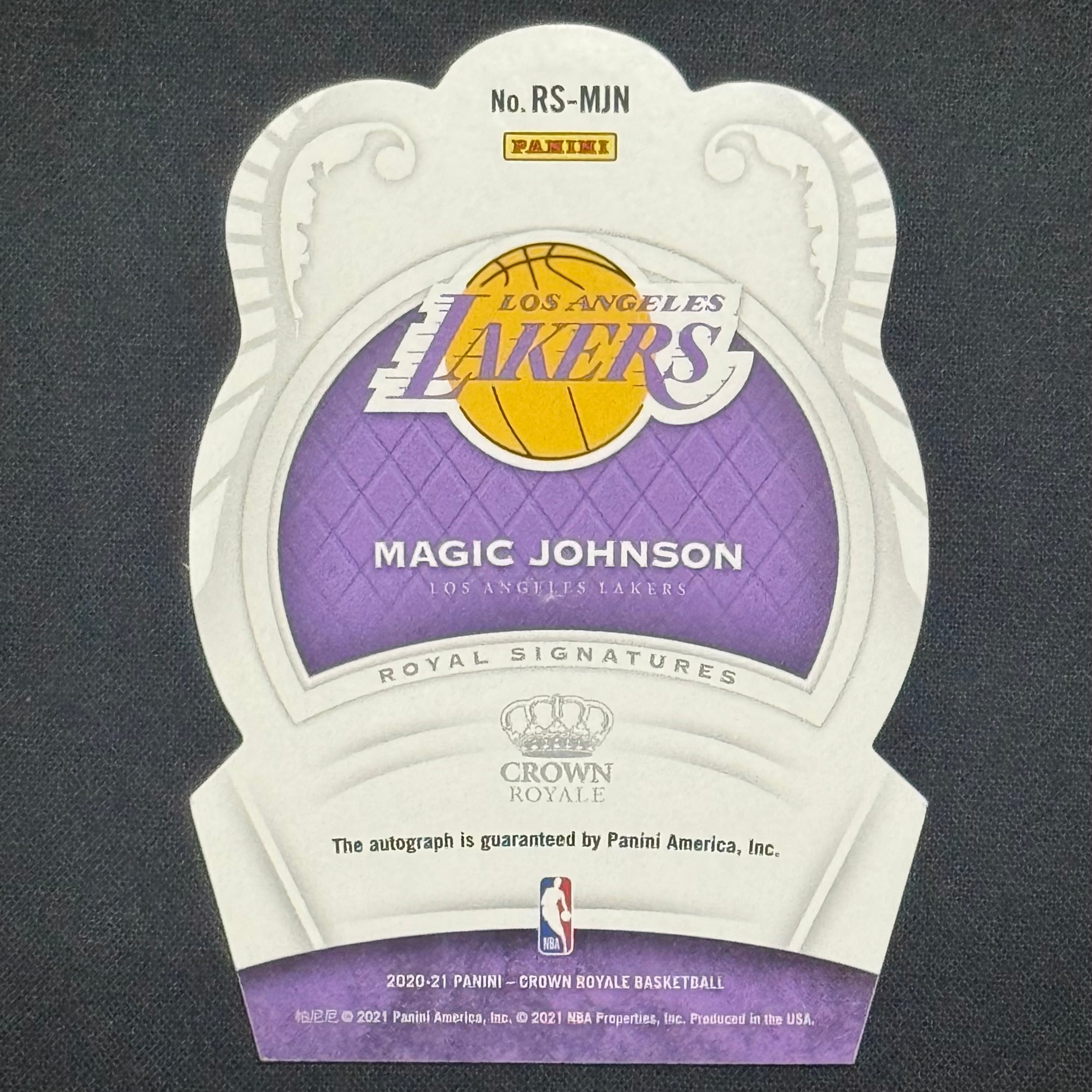 Magic Johnson 2020-21 Panini Crown Royale Signatures #RS-MJN Auto #/49