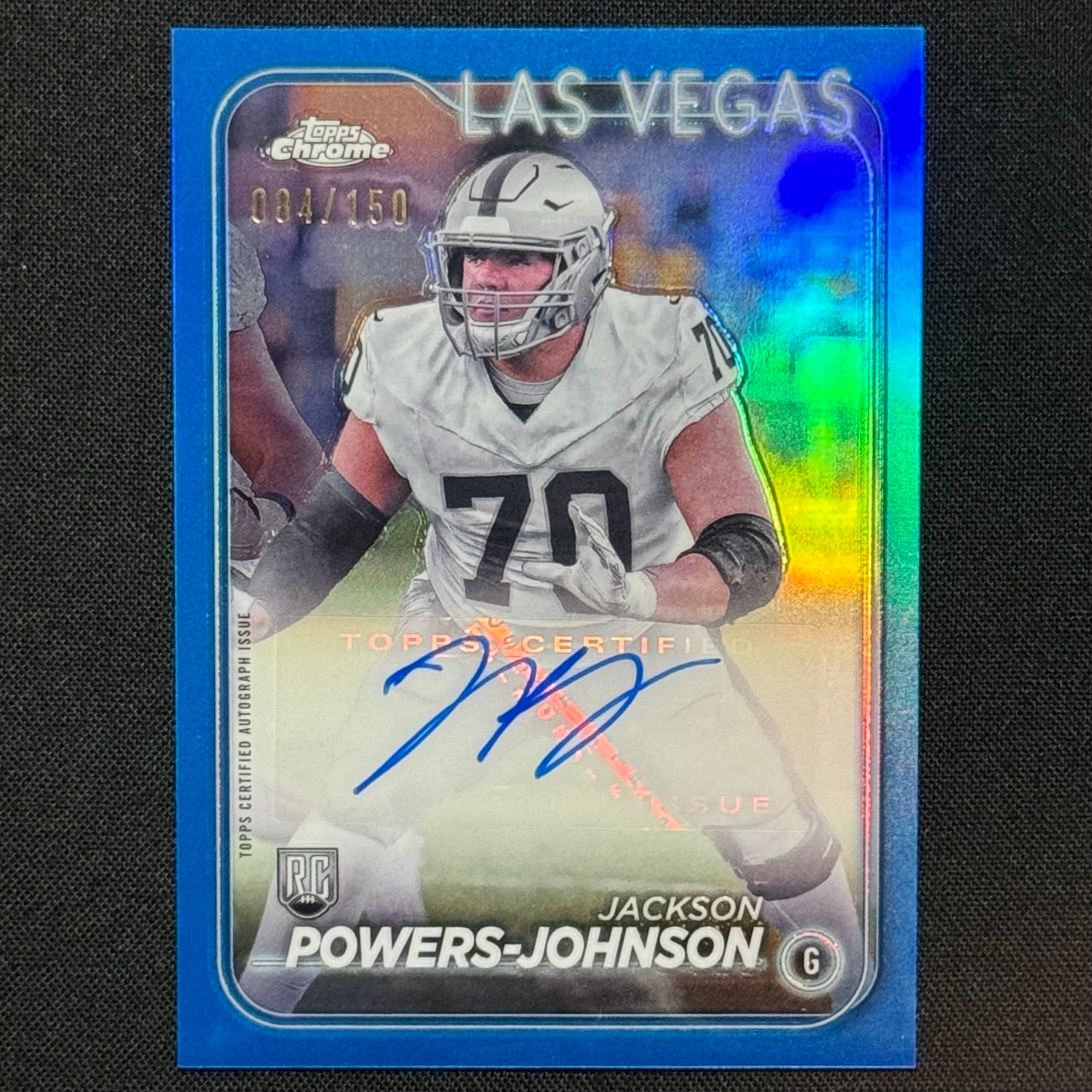Jackson Powers-Johnson 2024 Topps Chrome Blue Refractor #RA-JPO RC Auto #/150