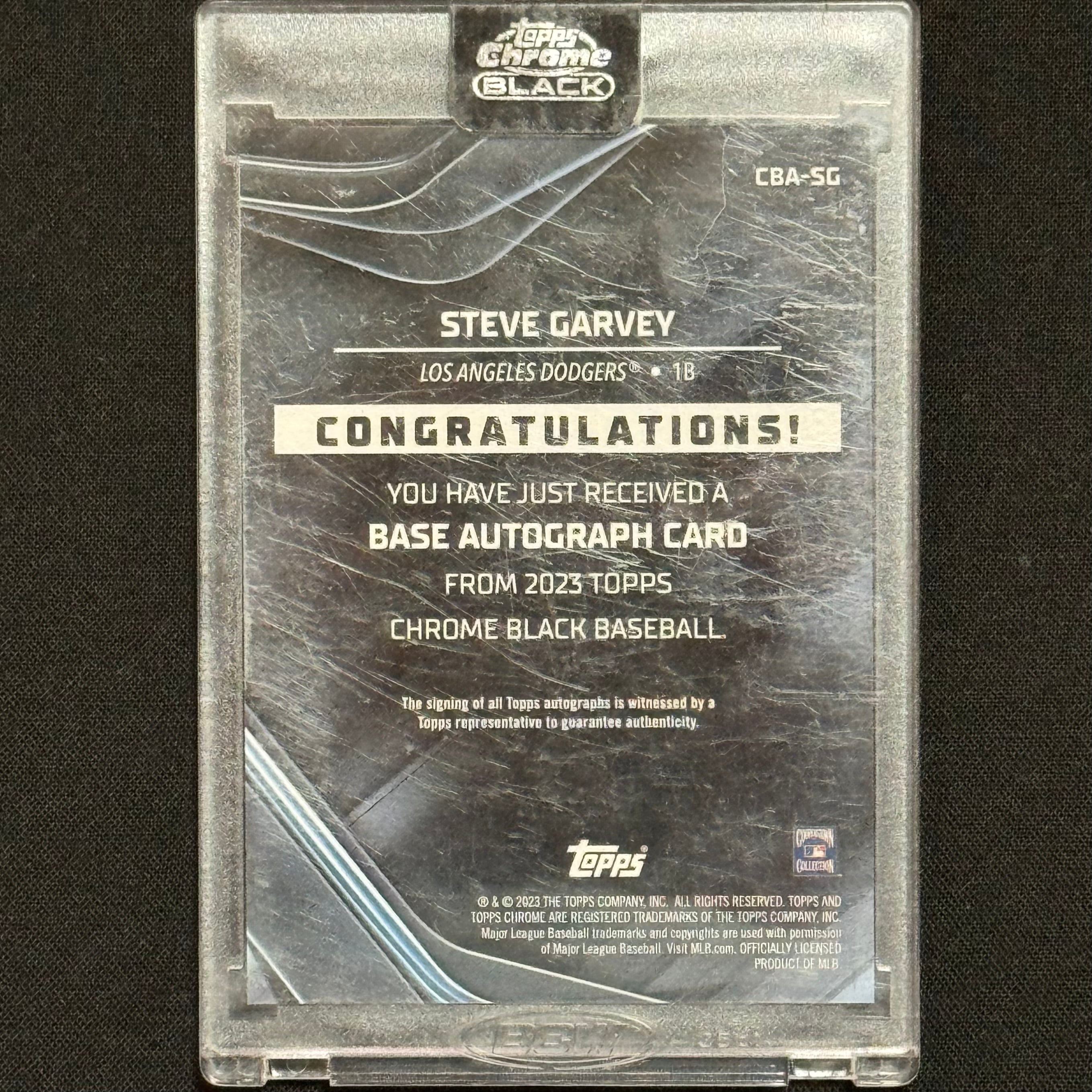 Steve Garvey 2023 Topps Chrome Black #CBA-SG Auto