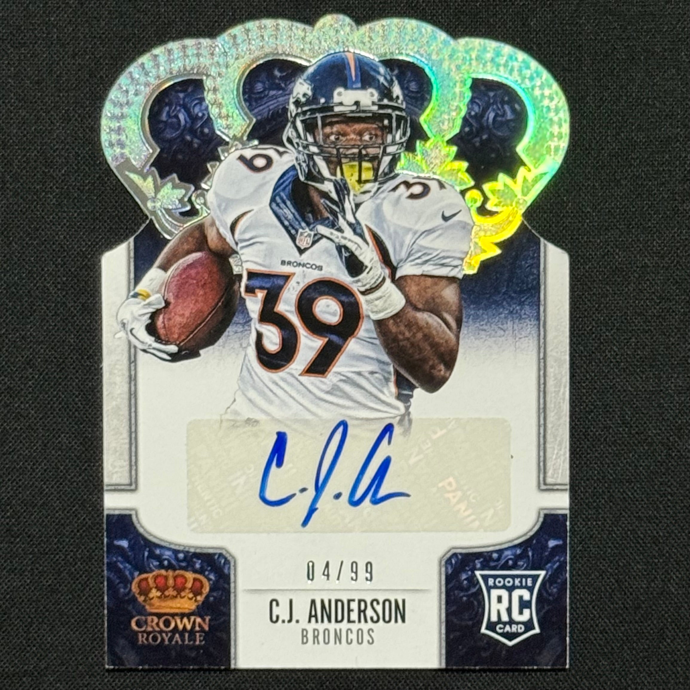 CJ Anderson 2013 Panini Crown Royale Rookie DieCut Holofoil #114 RC Auto #/99