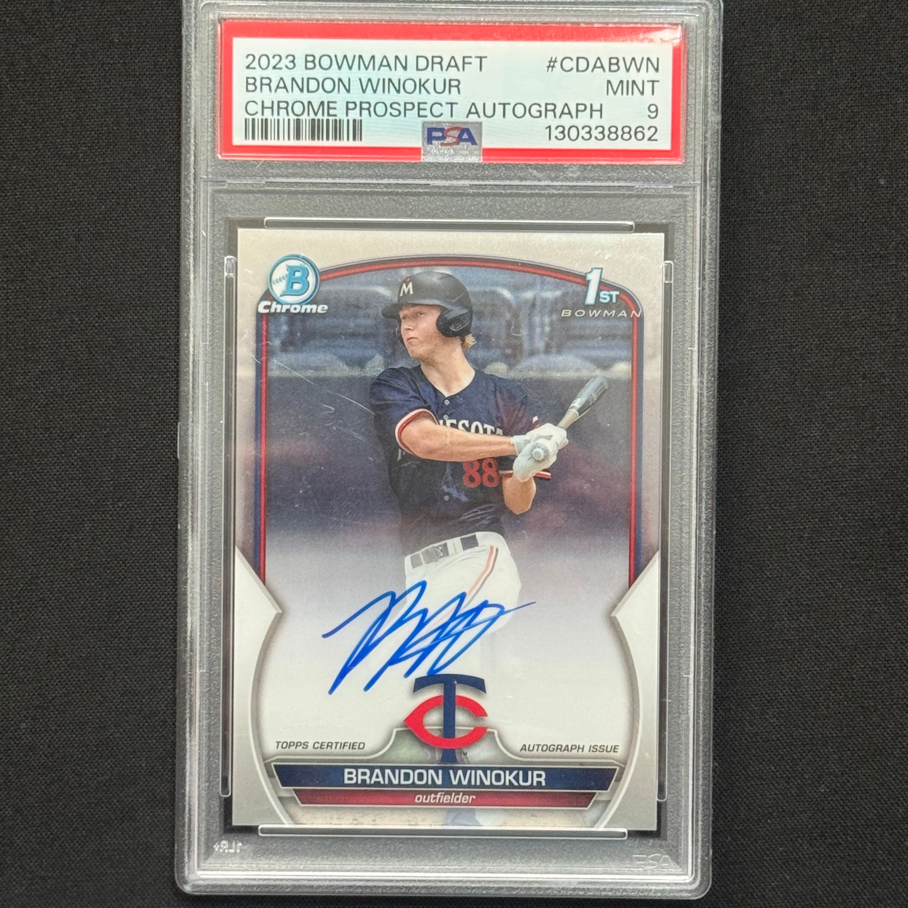 Brandnon Winokur 2023 Bowman Chrome #CDA-BWN Auto (PSA 9)