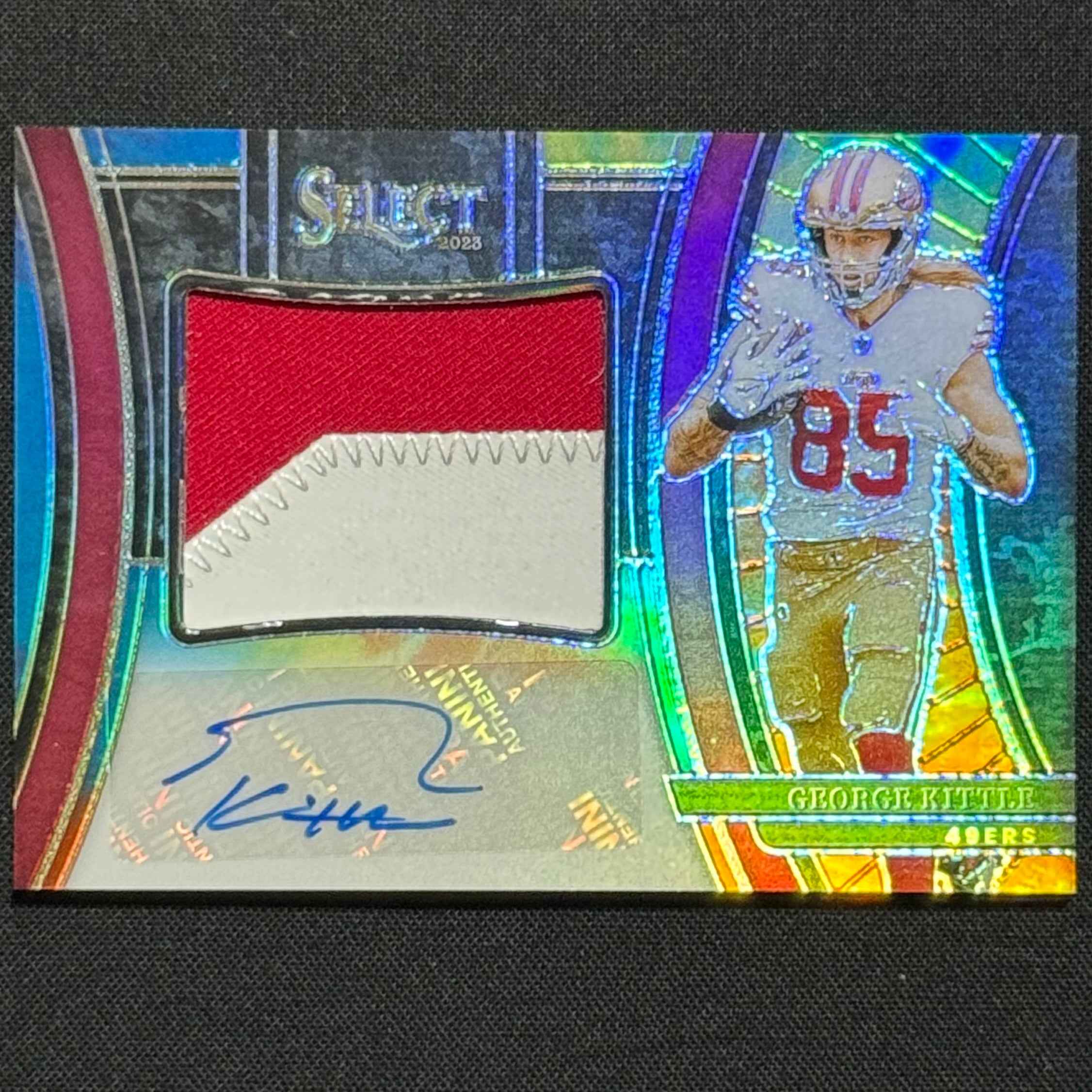 George Kittle 2023 Panini Select Prizm #JSS-GK Patch Auto #01/25