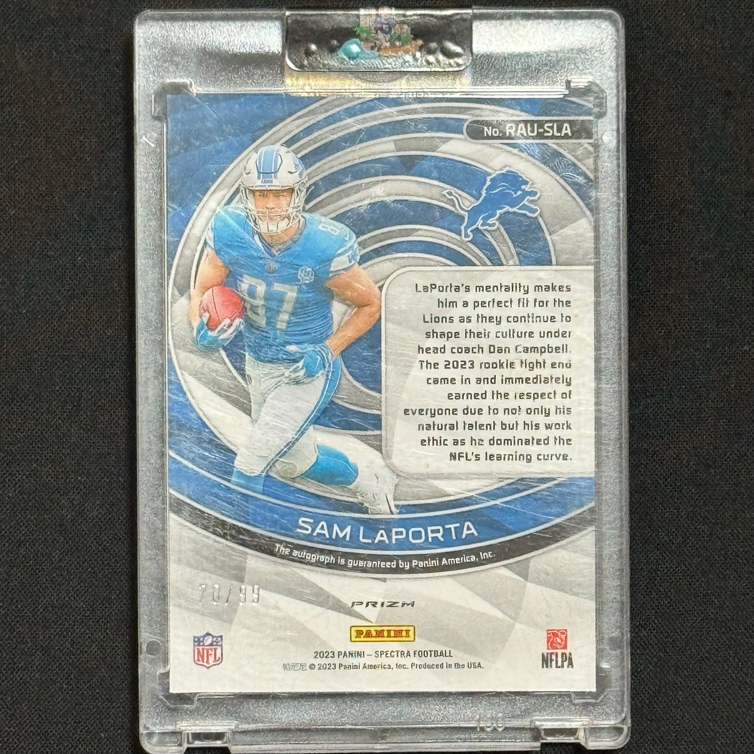 Sam LaPorta 2023 Panini Prizm #RAU-SLA RC Auto #/99