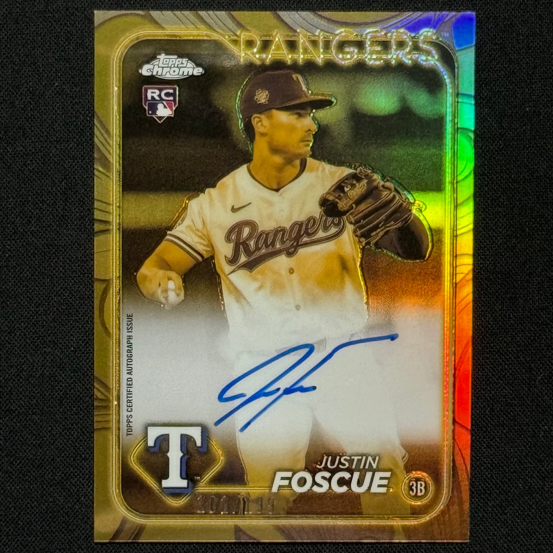 Justin Foscue 2024 Topps Chrome Gold #GOLD-JF RC Auto #/199