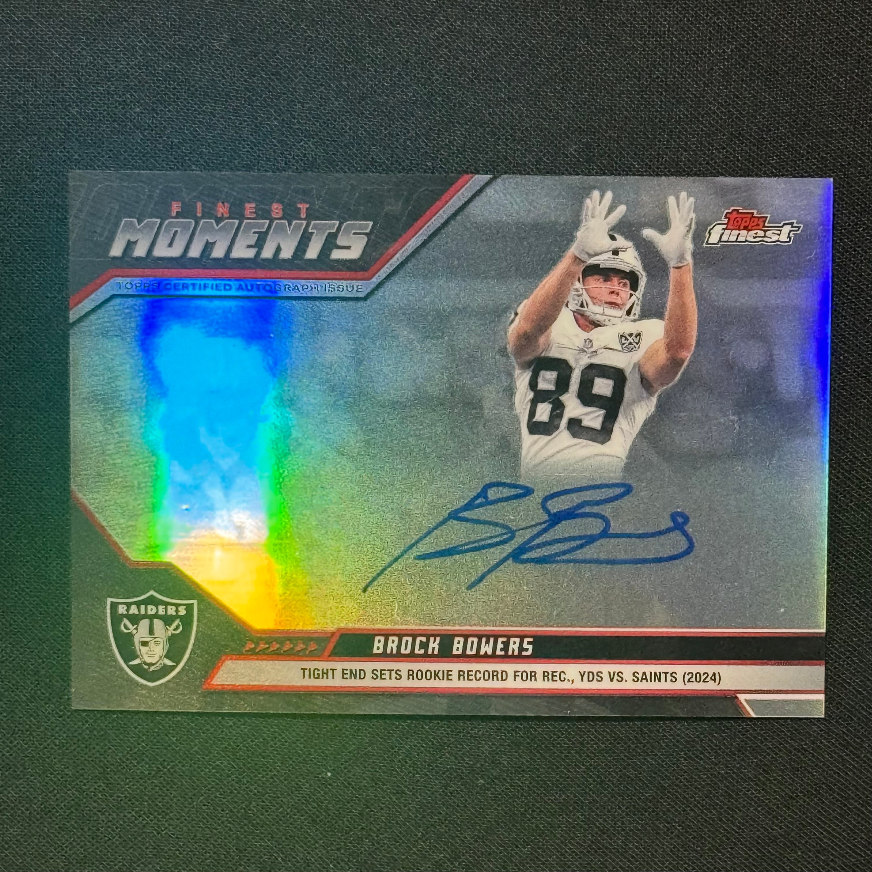 Brock Bowers 2025 Topps Finest Moments Autographs Refractors #FMABB