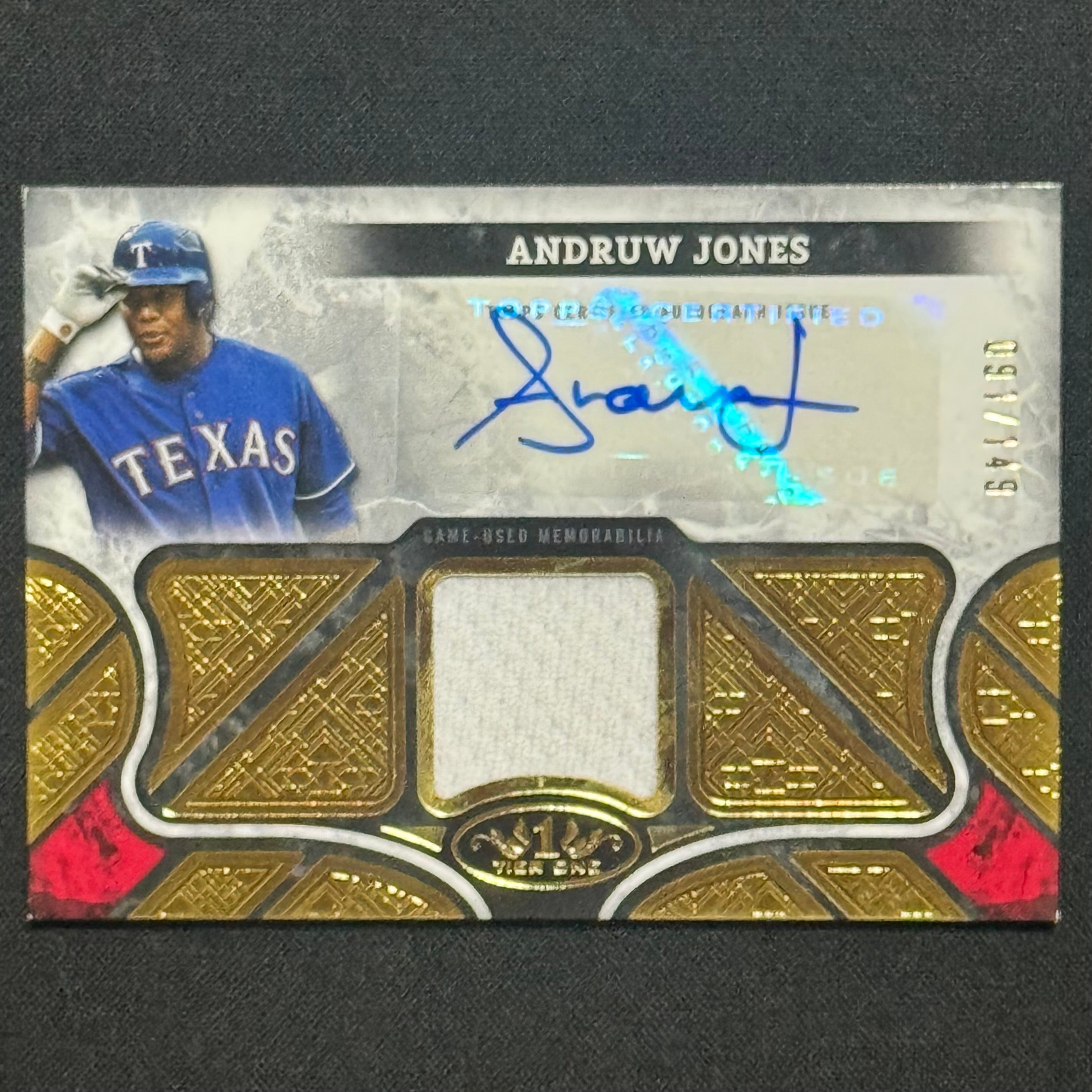 Andruw Jones 2025 Topps Autographed Tier One Relics #AT1R-AJ Patch Auto #/149