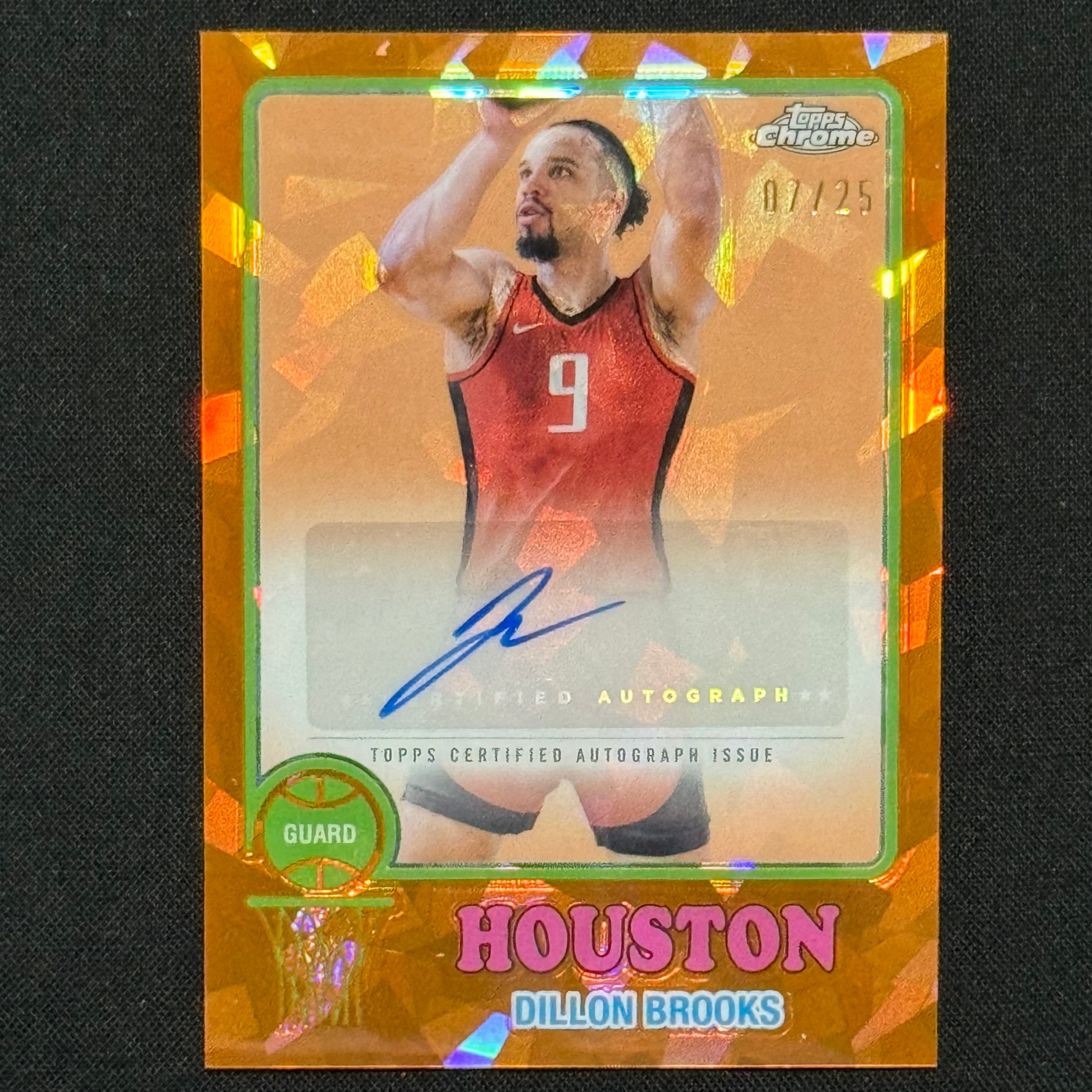 Dillon Brooks 2024-25 Chrome Sapphire 1973 Orange Refractor#73TA-DB Auto #/25