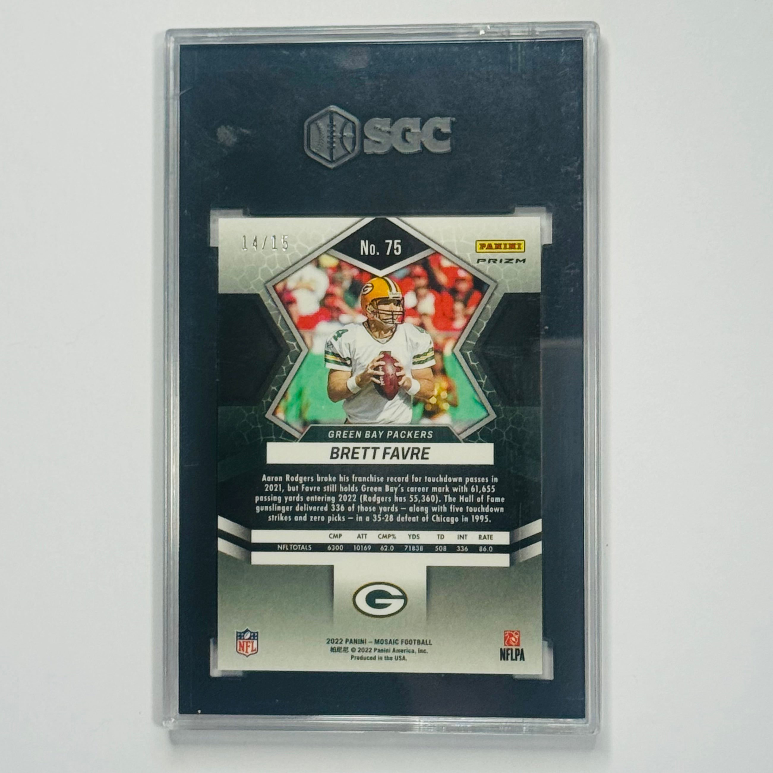 2022 Brett Favre- Panini Tessellation Prizm #75 (SGC 10)