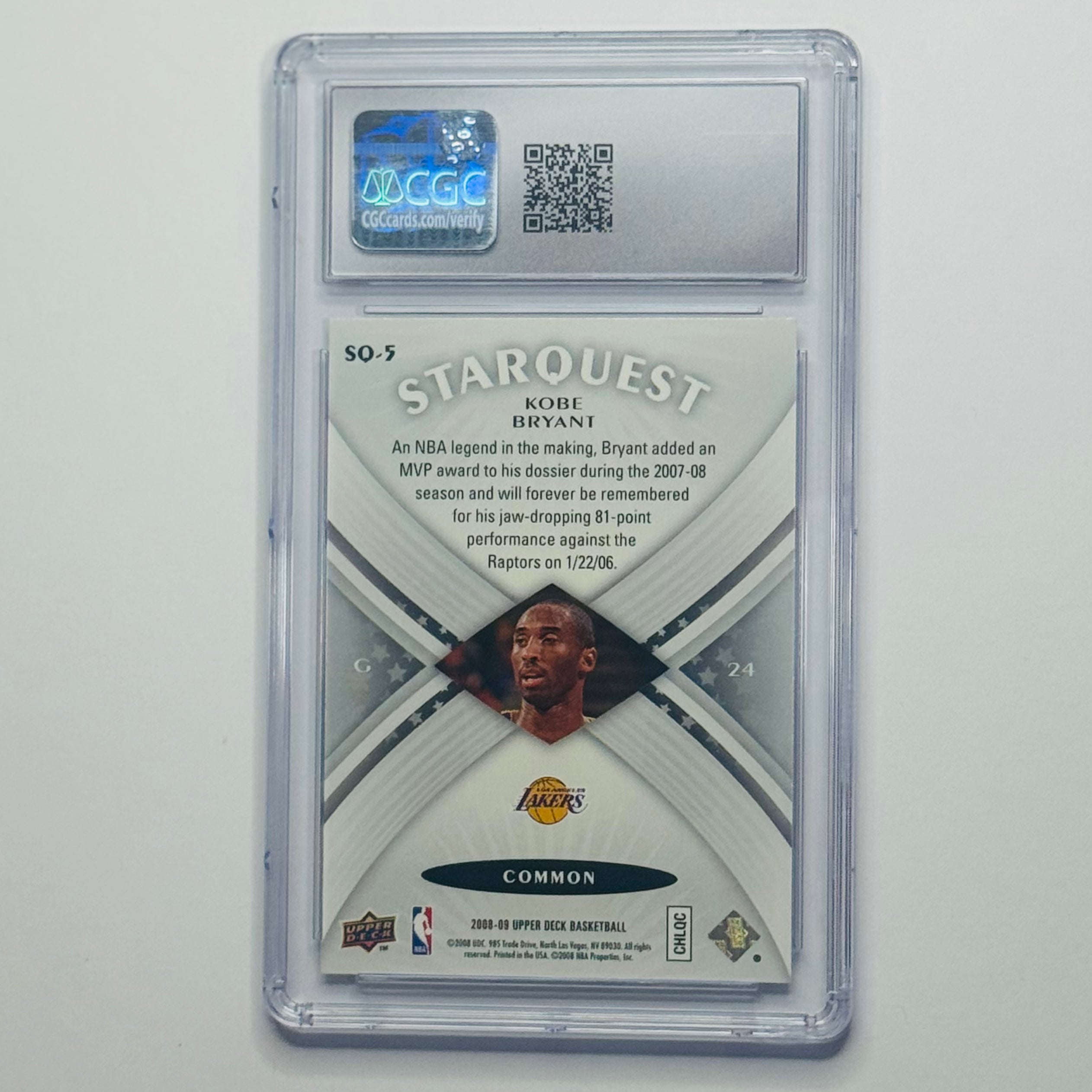 2008-09 Kobe Bryant- Upper Deck Starquest #SQ-5 (CGC 10)