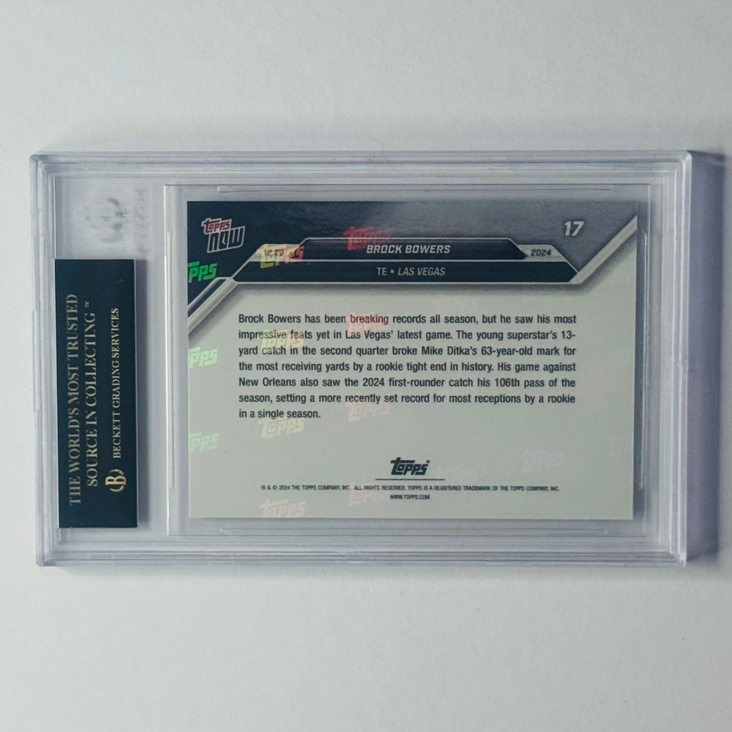2024 Brock Bowers- Topps RC #17 (BGS Black Label 10)