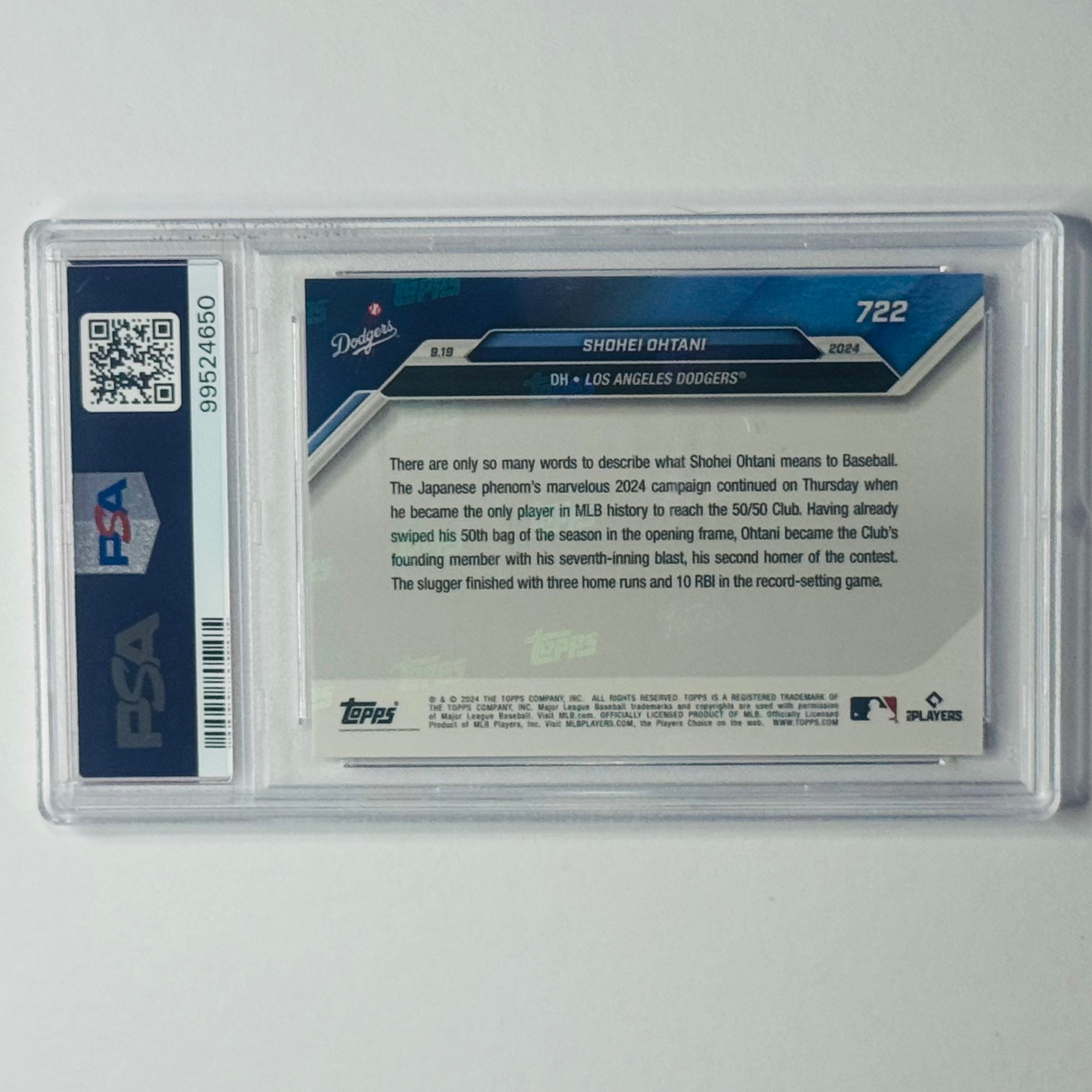 2024 Shohei Ohtani- Topps Now #722 (PSA 10)
