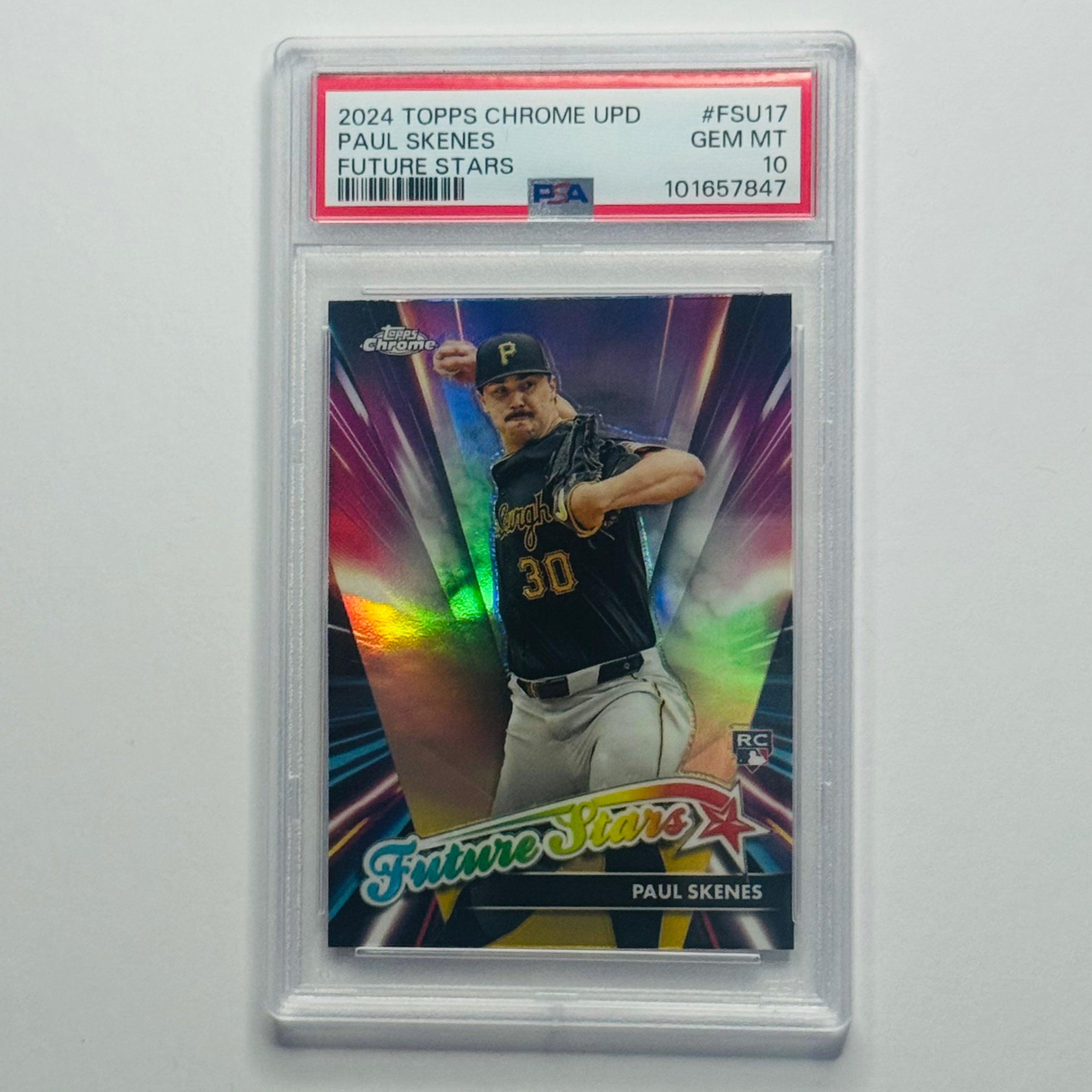 2024 Paul Skenes- Topps chrome Future Stars RC #FSU17 (PSA 10)