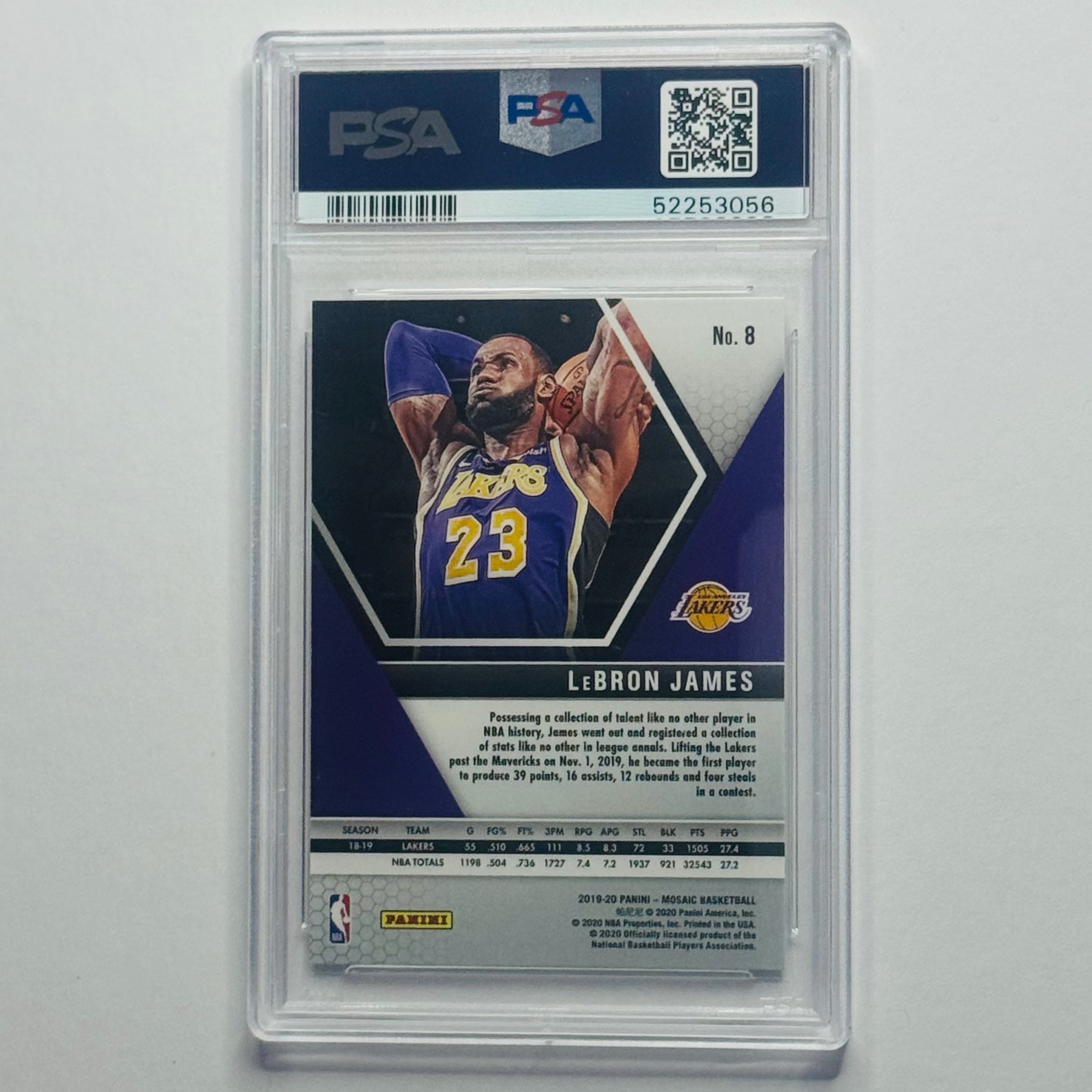 2019 LeBron James- Panini Mosaic #8 (PSA 10)