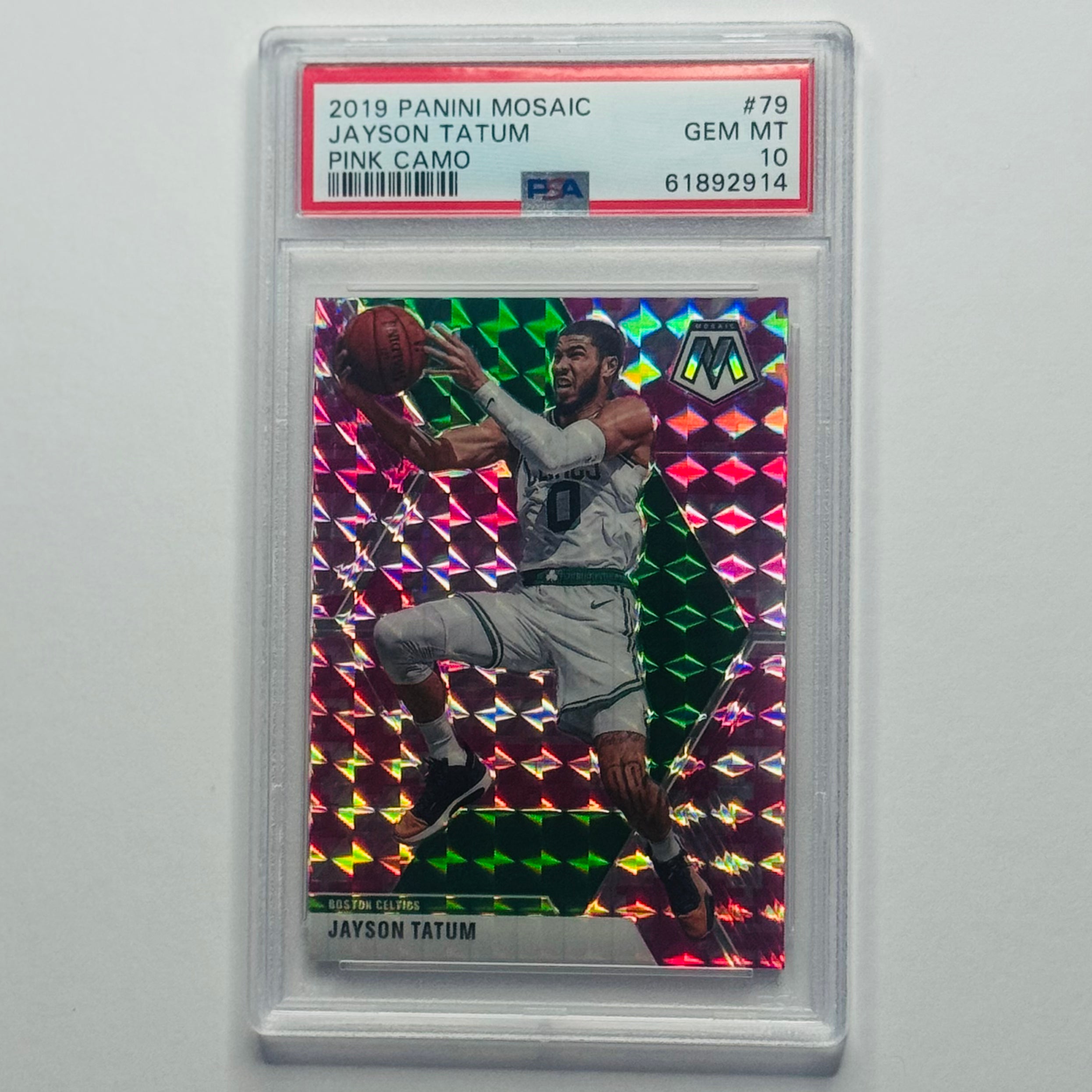 2019 Jayson Tatum- Panini Mosaic Pink Camo #79 (PSA 10)