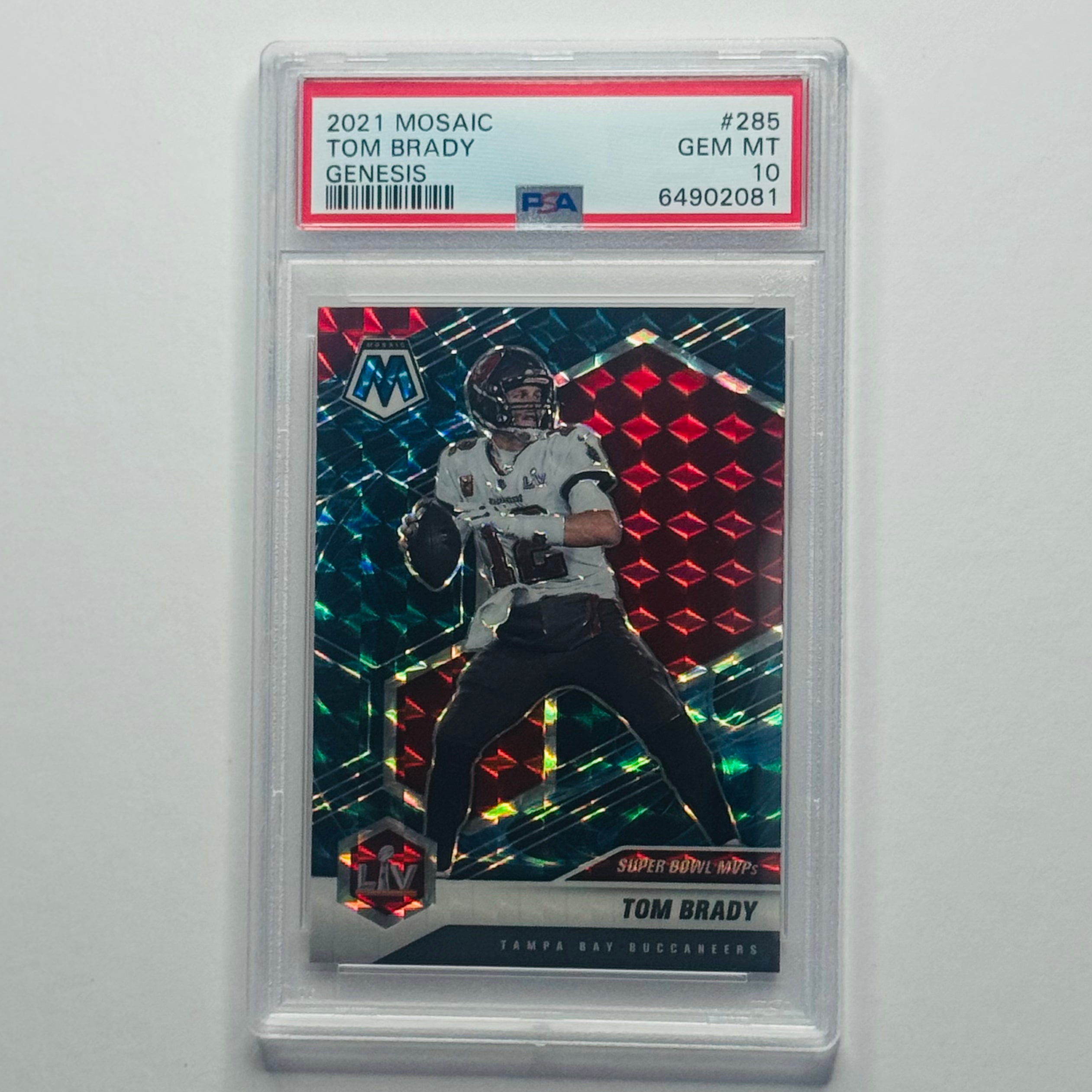 2021 Tom Brady- Panini Mosaic Prizm Genesis #285 (PSA 10)