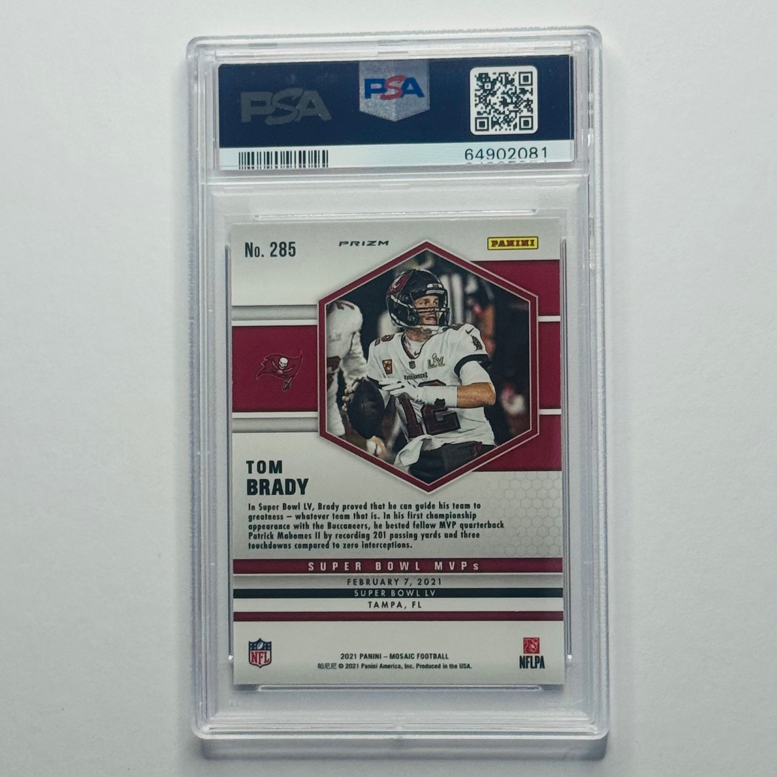 2021 Tom Brady- Panini Mosaic Prizm Genesis #285 (PSA 10)