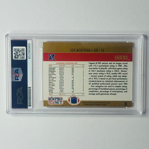 1990 Joe Montana- NFL Card Auto (Auto| PSA 10)