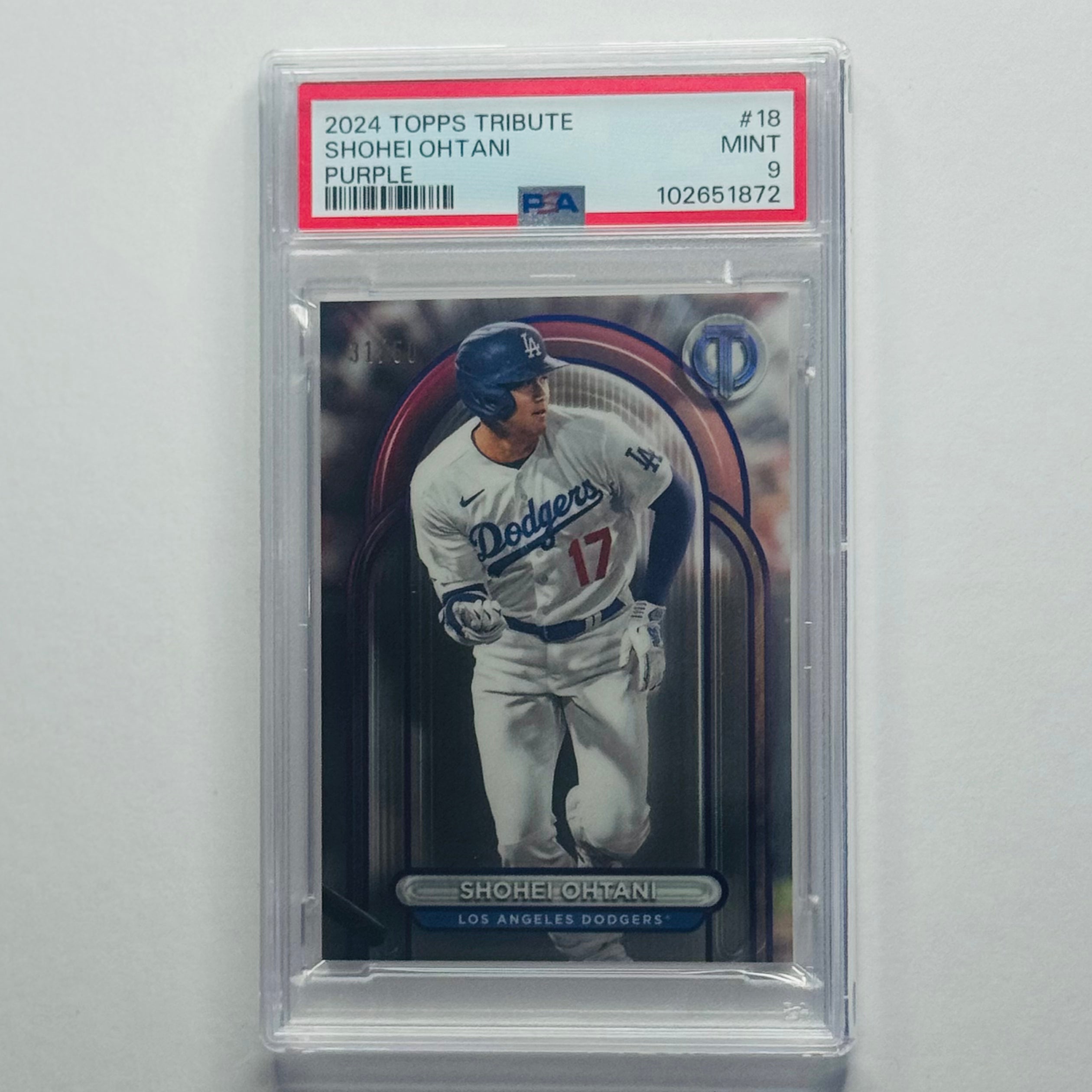 2024 Shohei Ohtani- Topps Tribute Purple #31/50 #18 (PSA 9)