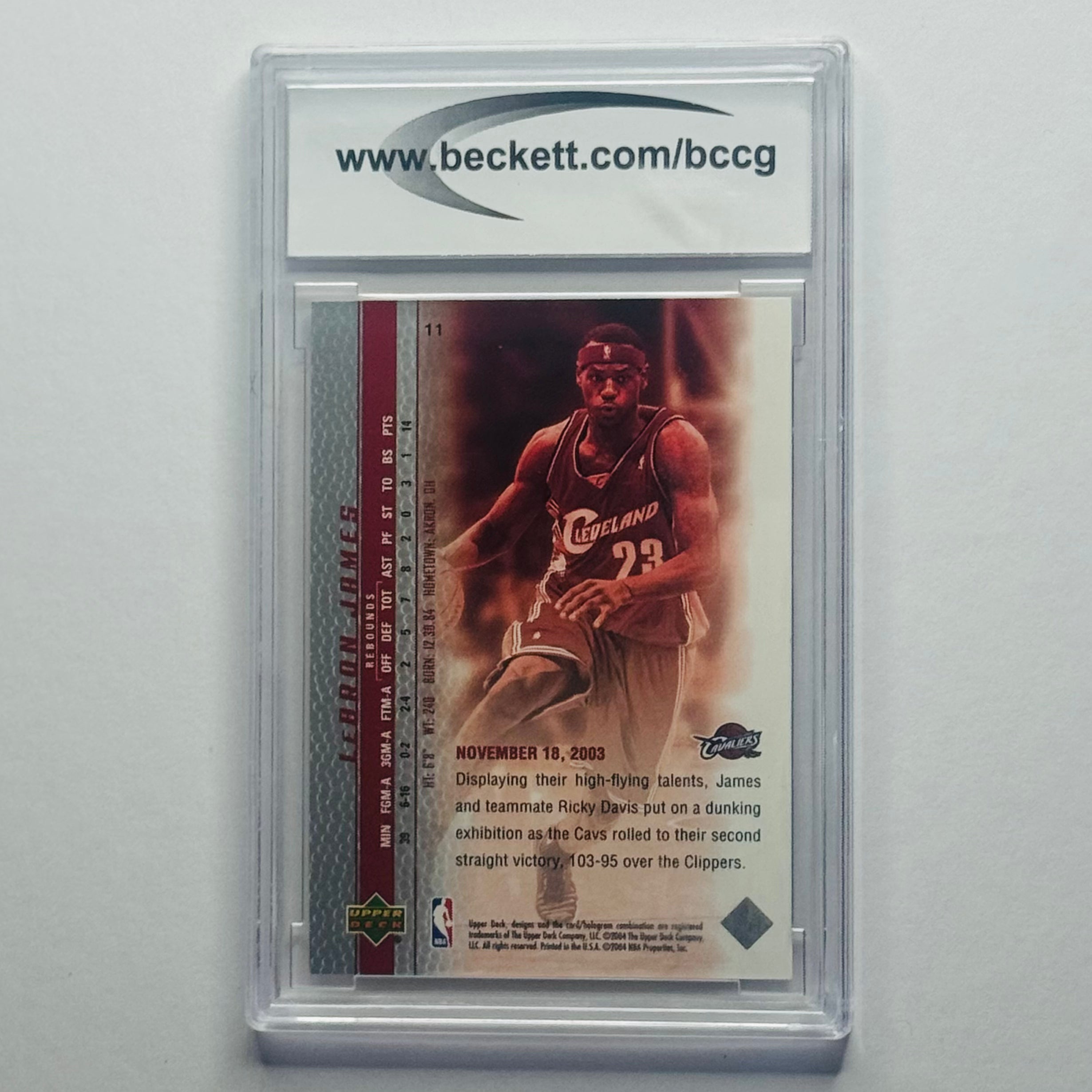 2003-04 LeBron James- Upper Deck Phenomenal Beginning RC #11 (BCCG 10)