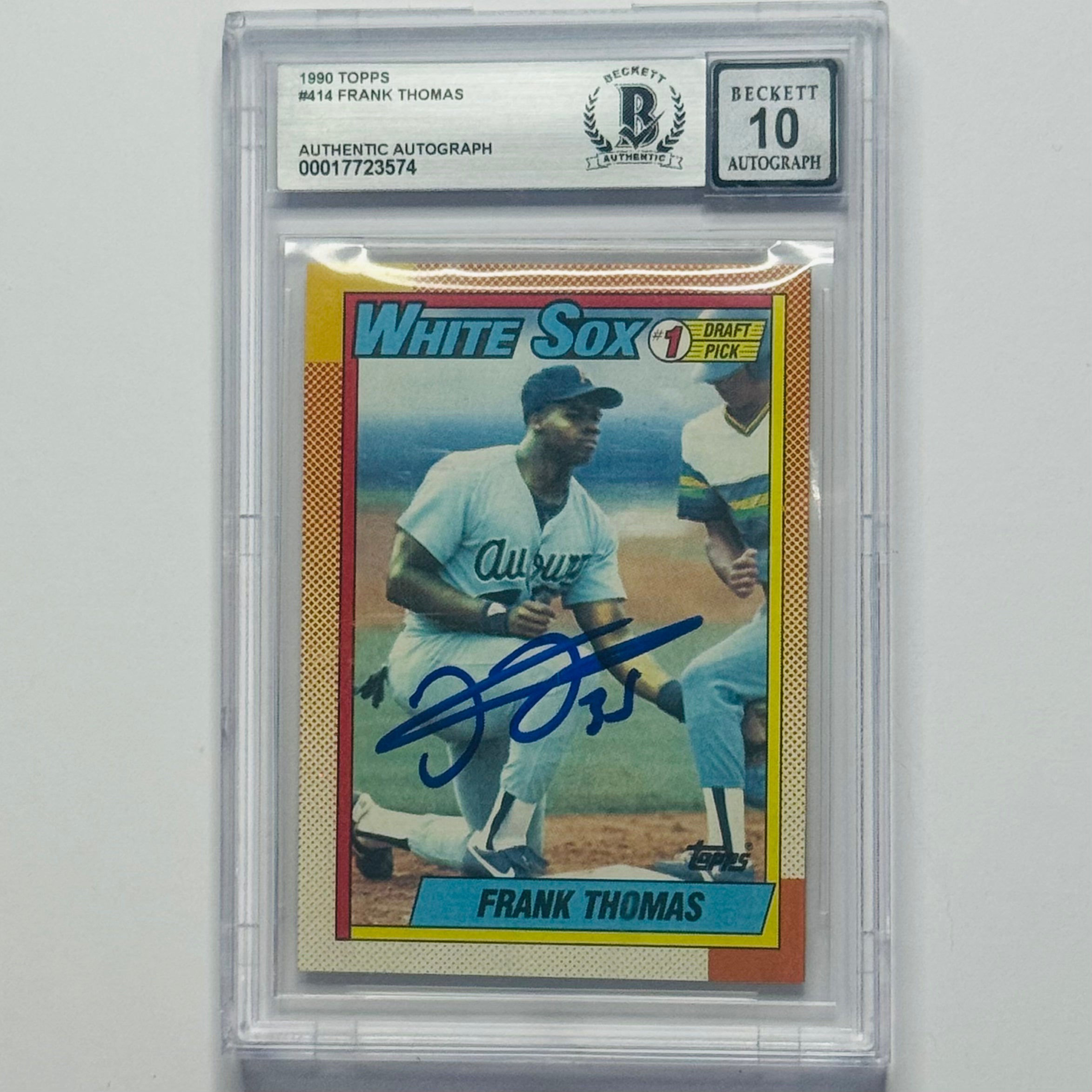1990 Frank Thomas- Topps Auto RC #414 (Auto| BGS 10)