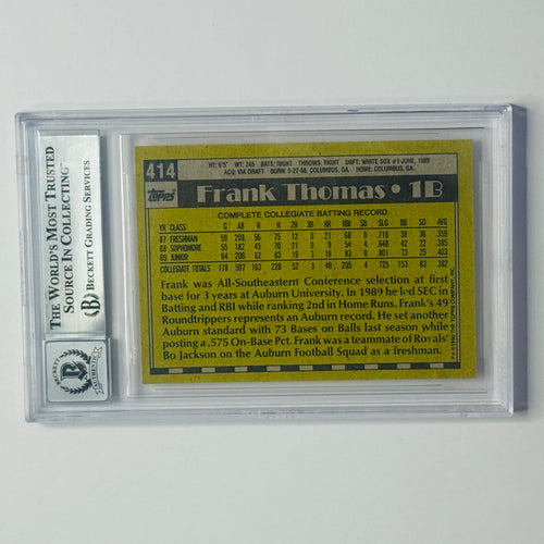1990 Frank Thomas- Topps Auto RC #414 (Auto| BGS 10)