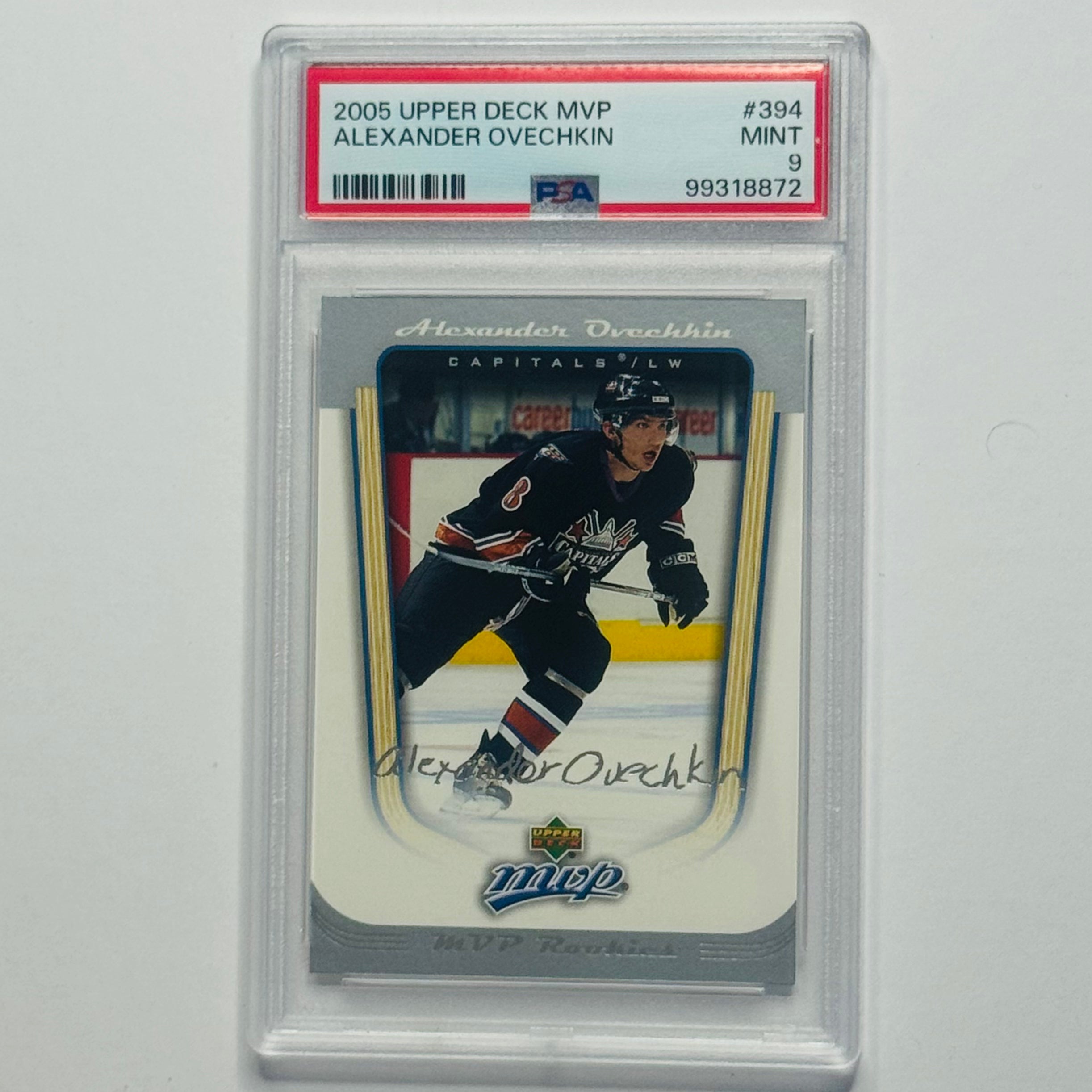 2005 Alex Ovechkin- Upper Deck MVP RC #394 (PSA 9)