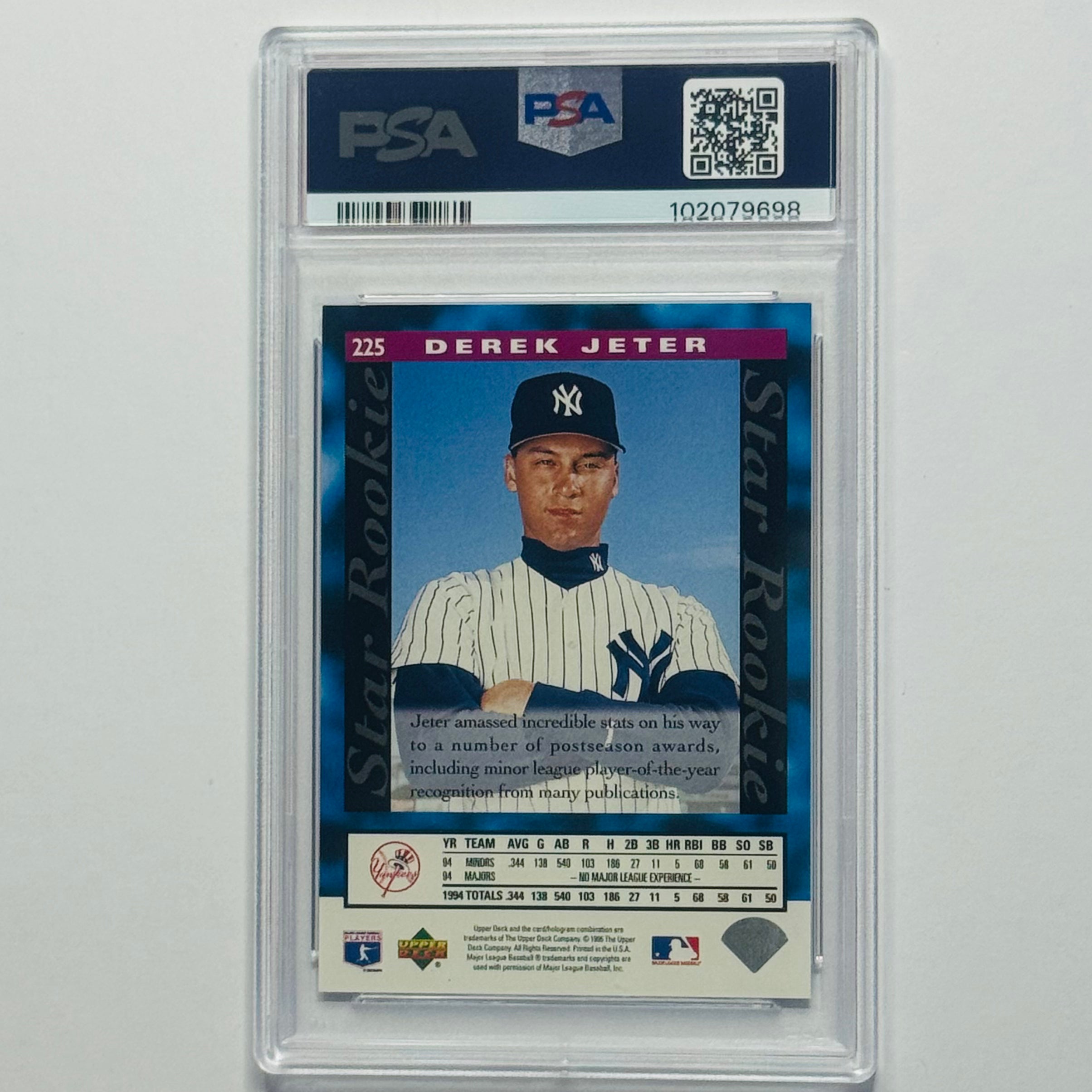 1995 Derek Jeter- Upper Deck Star Rookie RC #225 (PSA 9)