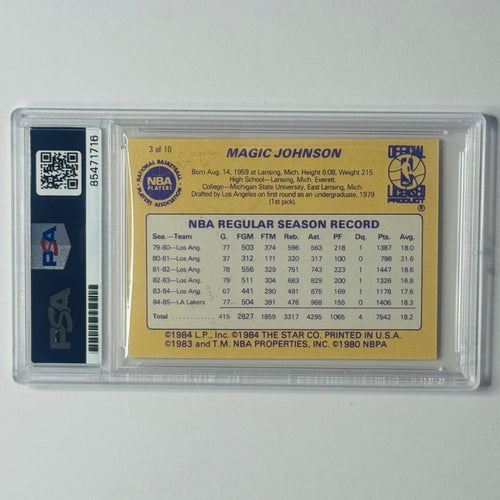 1986 Magic Johnson- Star Stats Auto #3 (Auto| PSA 10)