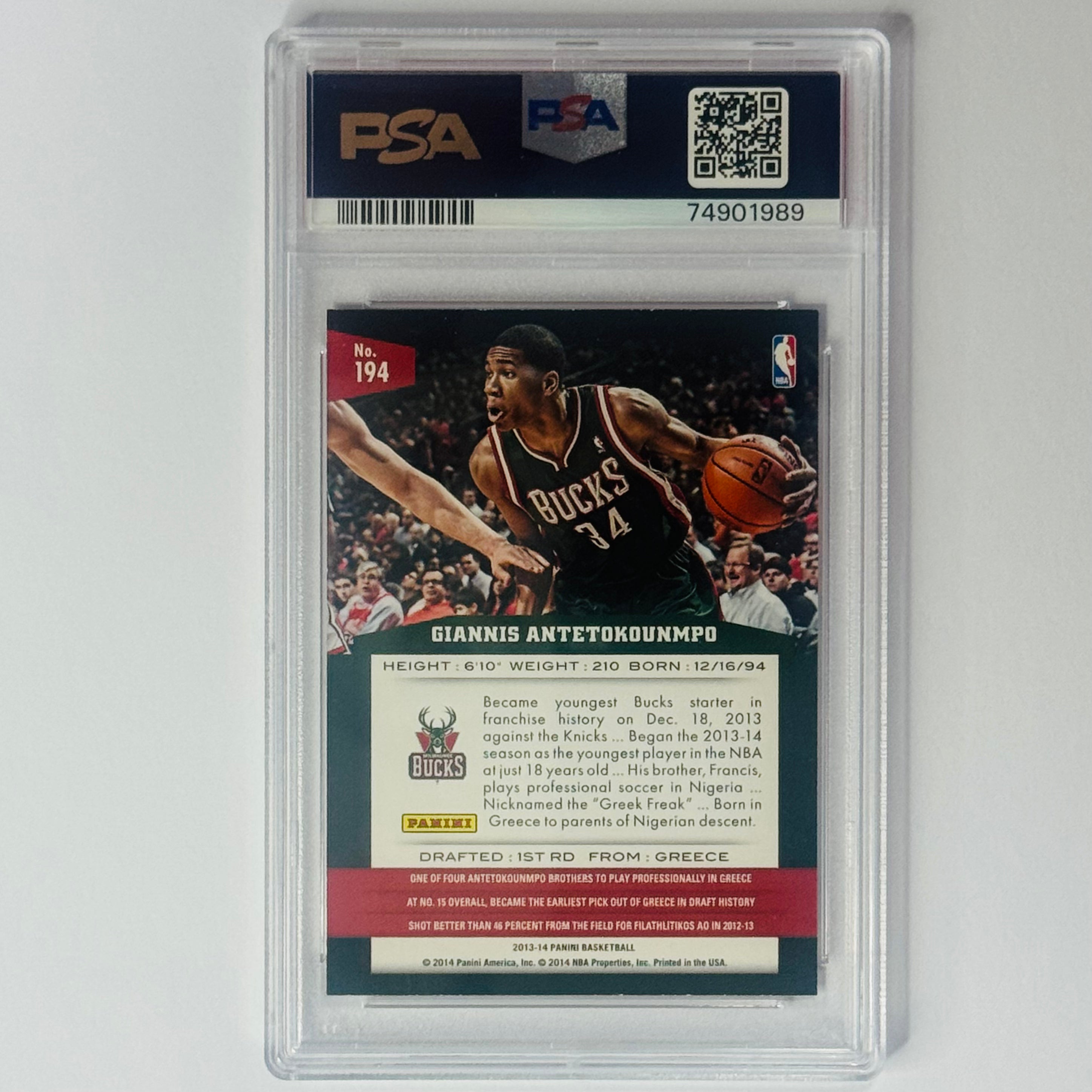 2013 Giannis Antetokounmpo- Panini RC #194 (PSA 9)