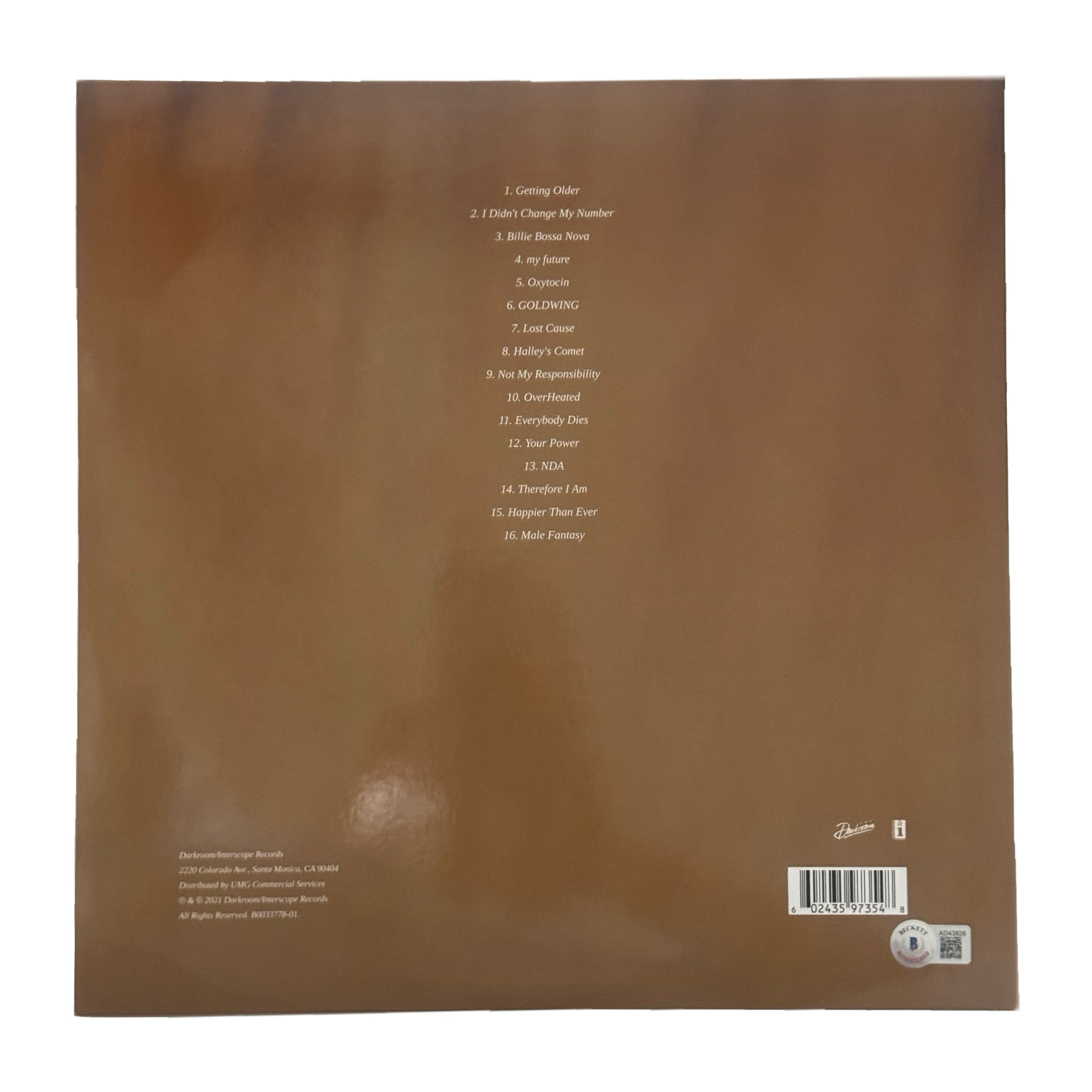 Billie Eilish Signed "Happier Than Ever" Vinyl Cover