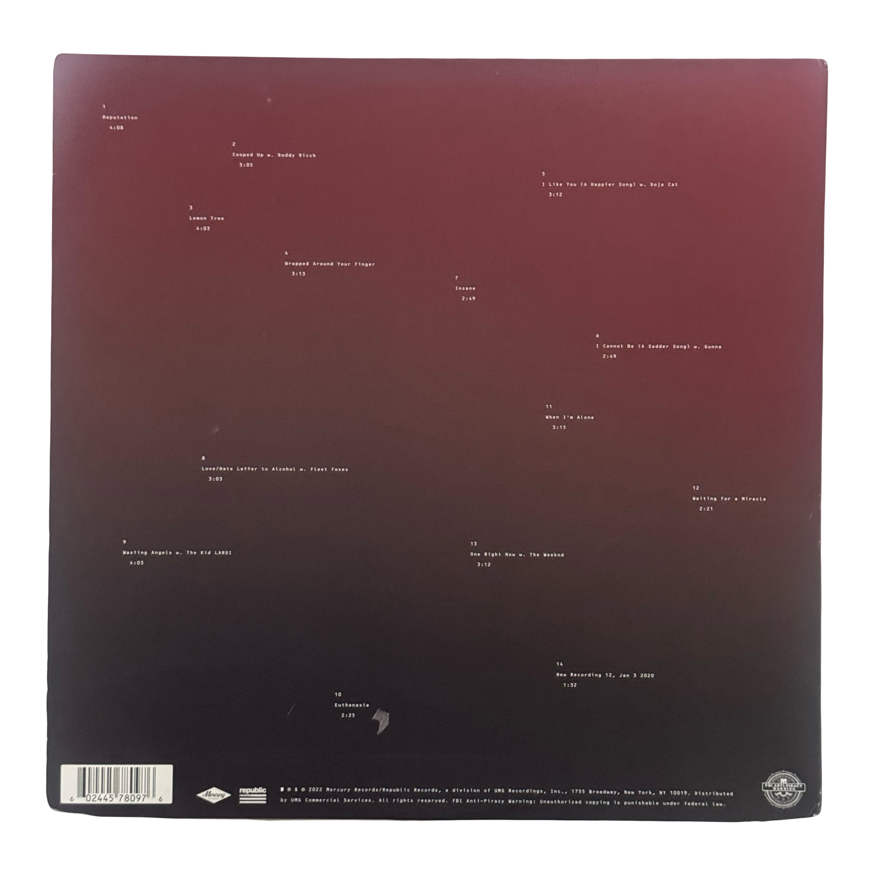 Post Malone Signed "Twelve Carat Toothache" Vinyl Cover
