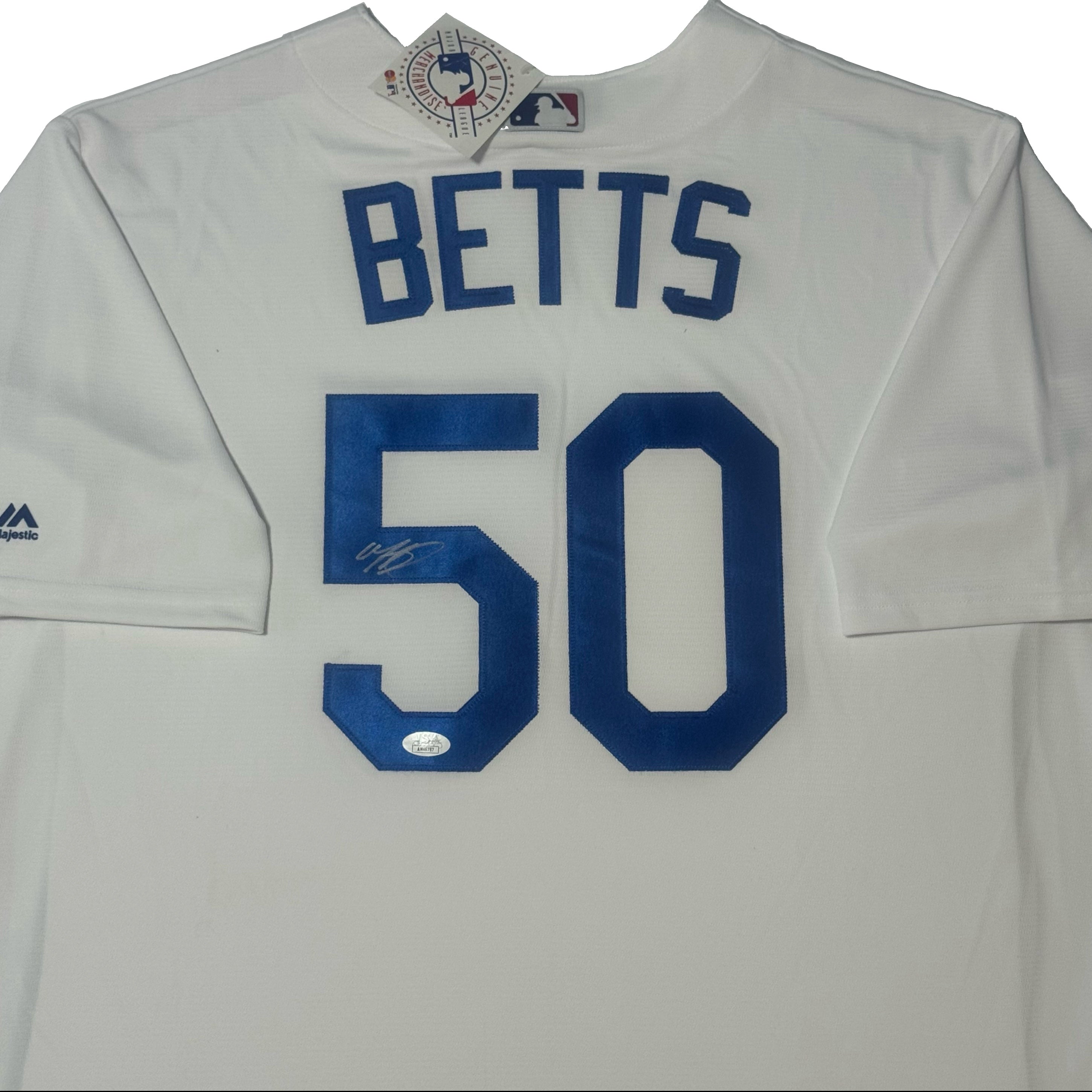 Mookie Betts Authentic Dodgers (White) Majestic Jersey